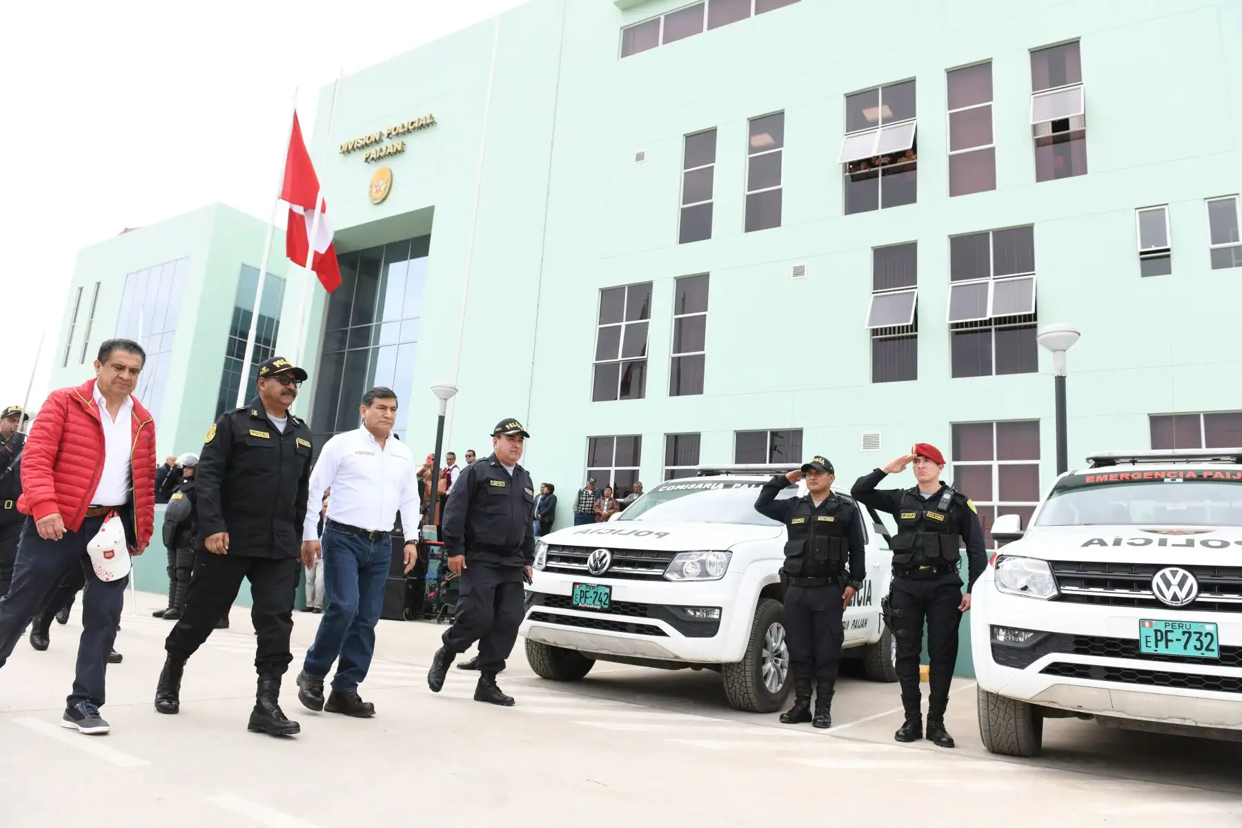 Ministro del interior Carlos Moran inauguró obras de mejoramiento de los servicios policiales de la División de Orden Público y Seguridad en Paiján, en la provincia liberteña de Ascope. Foto: ANDINA/MININTER