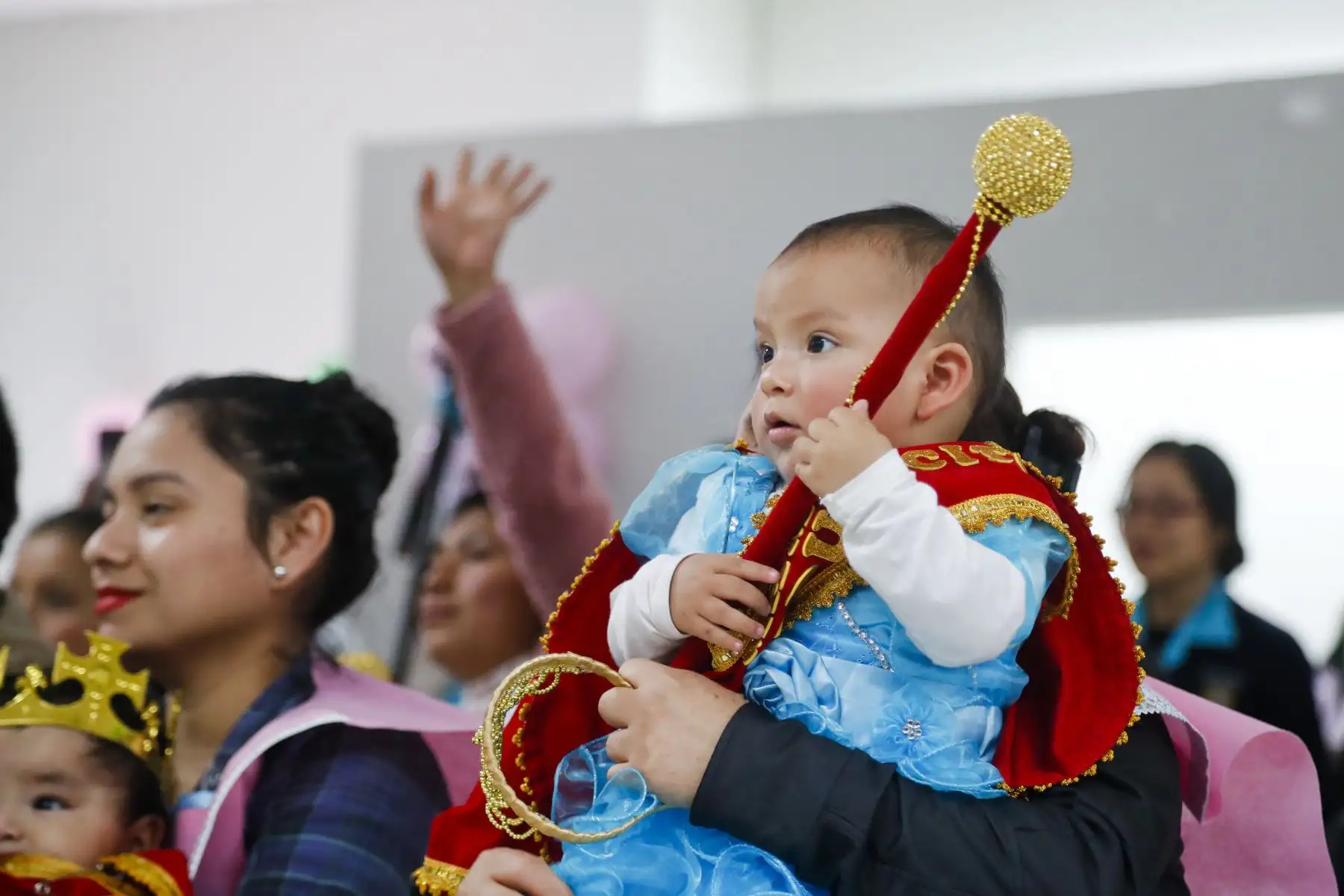 Con motivo de la Semana Mundial de la Lactancia Materna, la Red Prestacional Almenara de EsSalud reunió a más de 30 bebés, entre seis meses a dos años de edad, donde compiten para obtener la corona del “Rey Mamoncito 2019”. Foto: ANDINA/Josue Ramos