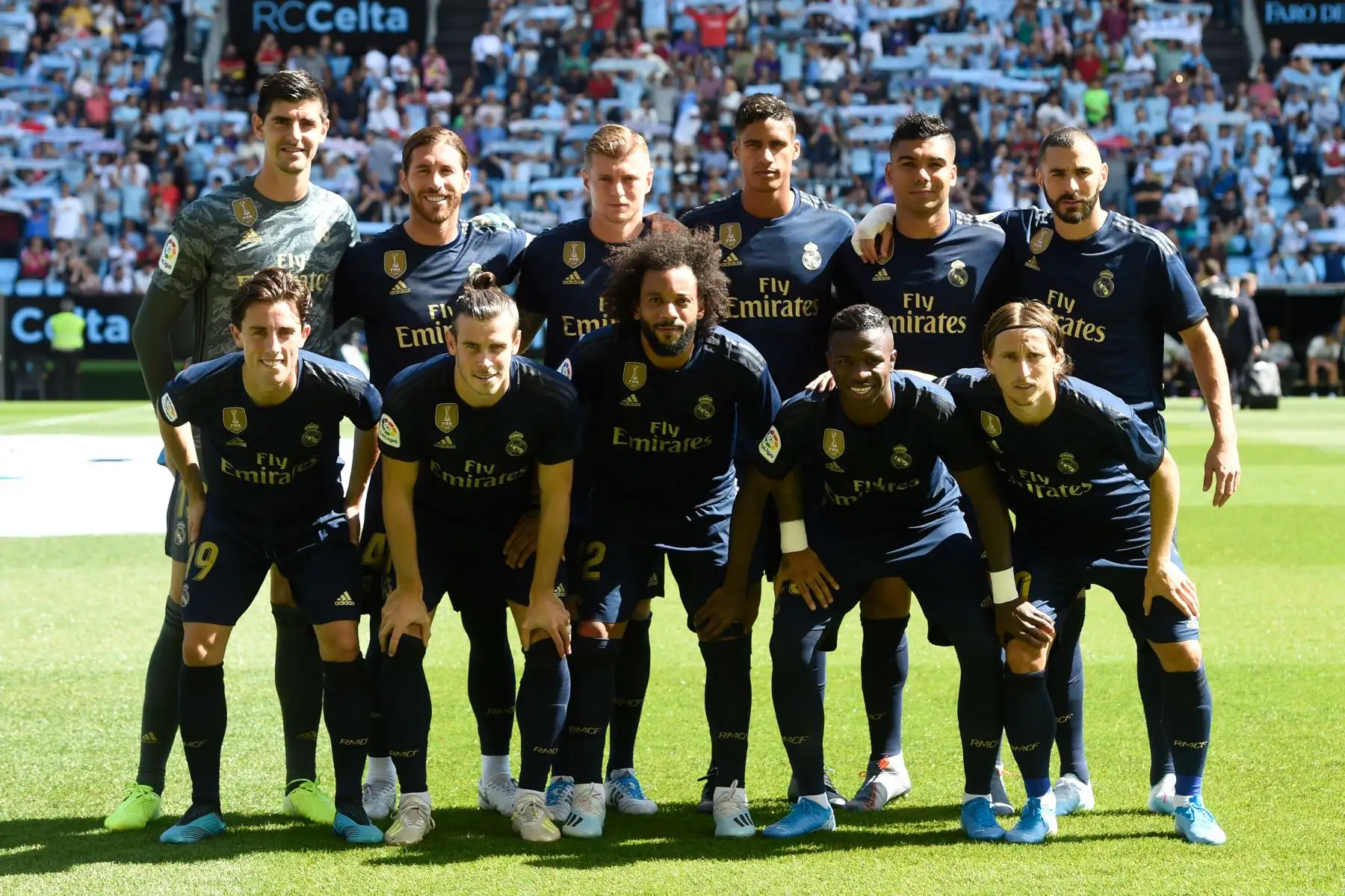 Equipo titular del Real Madrid que enfrenta al Celta por la Liga Santander.
Foto: AFP