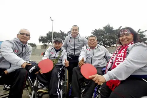 los cuatro integrantes del equipo peruano de paratenis de mesa. Foto: Lima2019