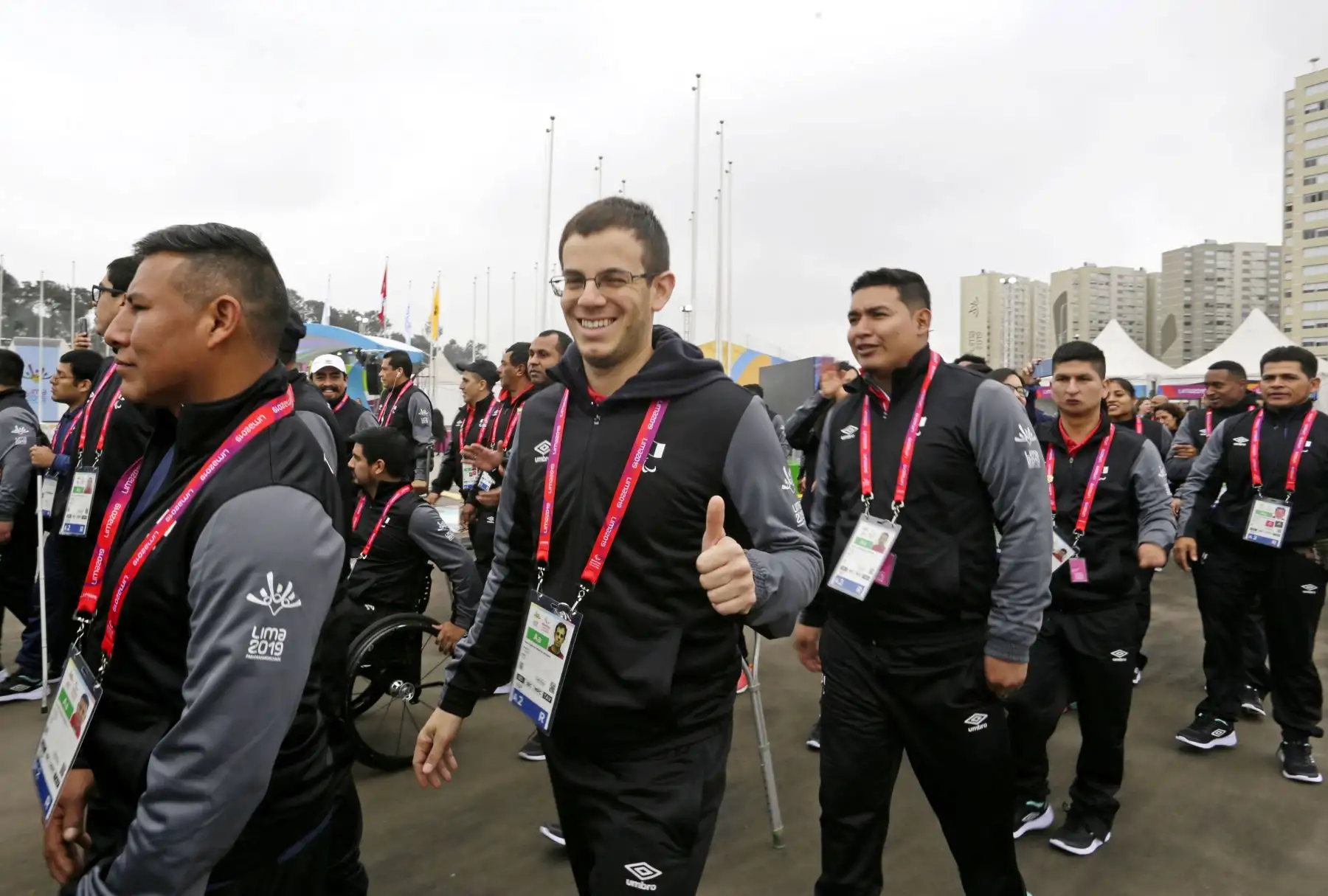 La ministra de Educación, Flor Pablo Medina y  el presidente del Comité Organizador de Lima 2019, Carlos Neuhaus dan la bienvenida a la 
delegación de deportistas que participarán en los Juegos Parapanamericanos Lima 2019.
Foto: ANDINA/Lima 2019