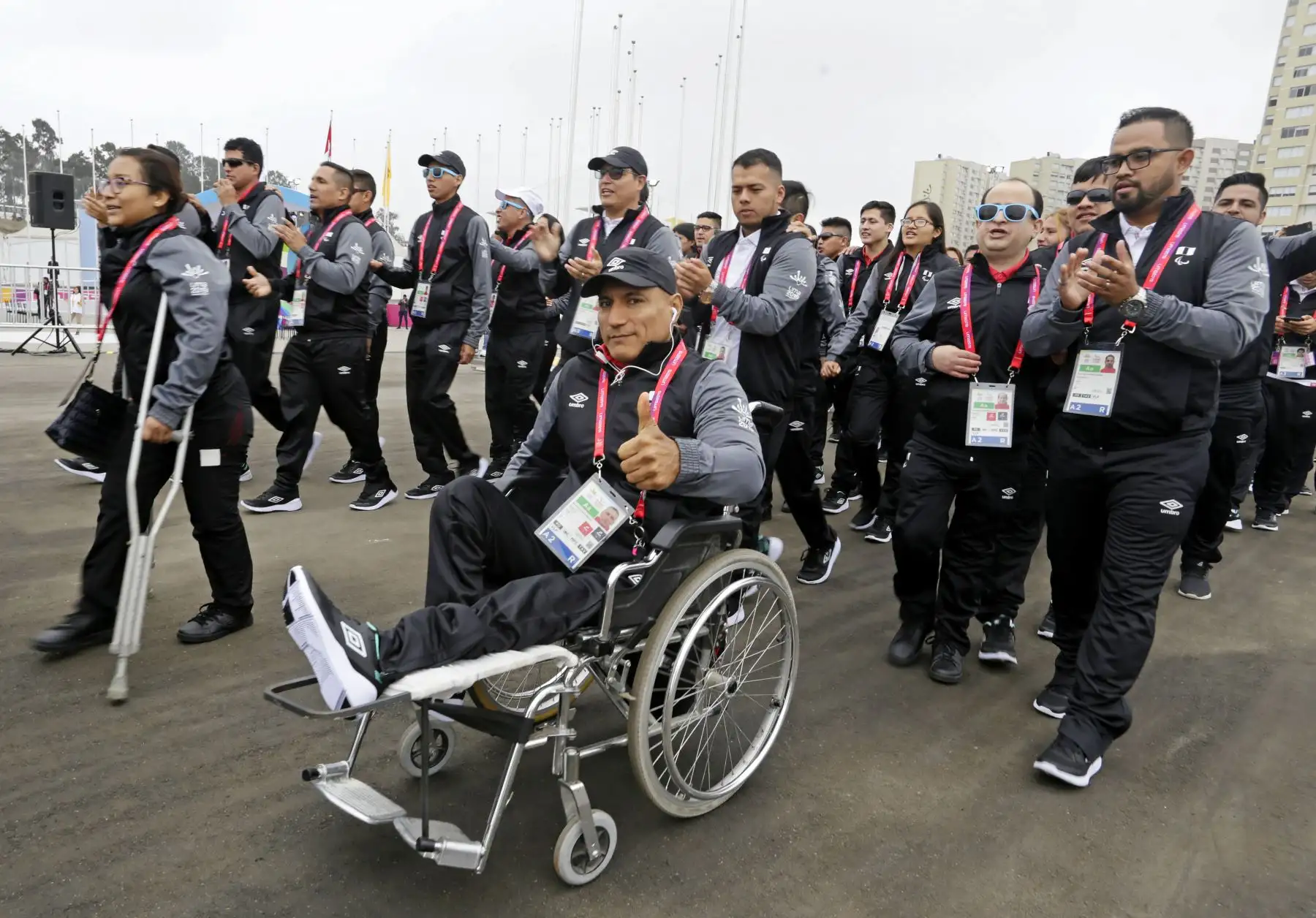 La ministra de Educación, Flor Pablo Medina y  el presidente del Comité Organizador de Lima 2019, Carlos Neuhaus dan la bienvenida a la 
delegación de deportistas que participarán en los Juegos Parapanamericanos Lima 2019.
Foto: ANDINA/Lima 2019