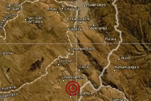 Sismo de magnitud 4.6 remeció esta madrugada el distrito de Huasicancha, ubicado al sur de la ciudad de Huancayo, en Junín.