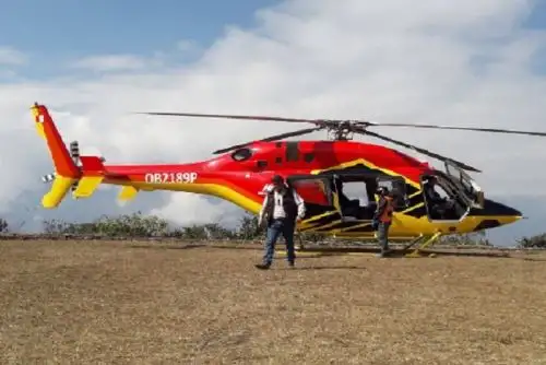 Helicóptero de la empresa Heliamerica aterrizó sin autorización en Choquequirao. ANDINA/Difusión