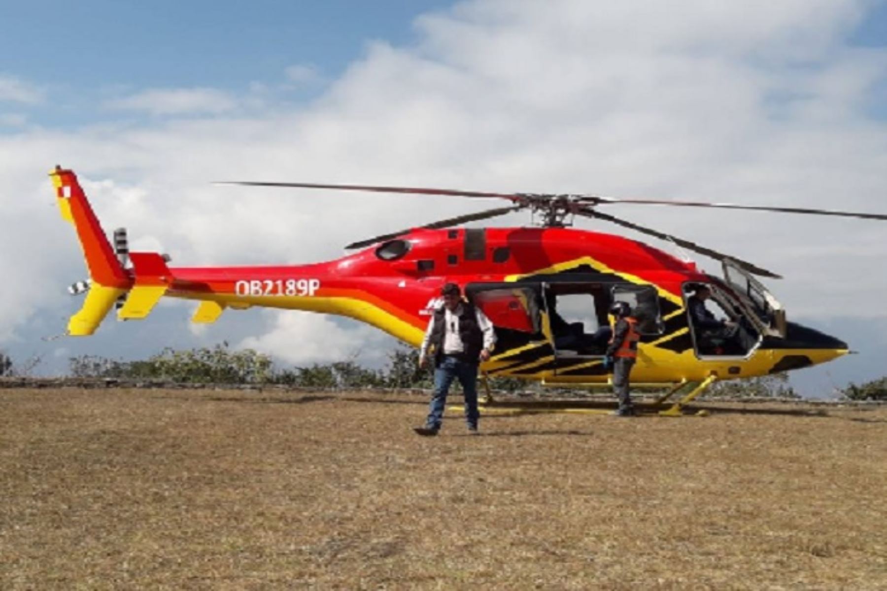 Helicóptero de la empresa Heliamerica aterrizó sin autorización en Choquequirao. ANDINA/Difusión