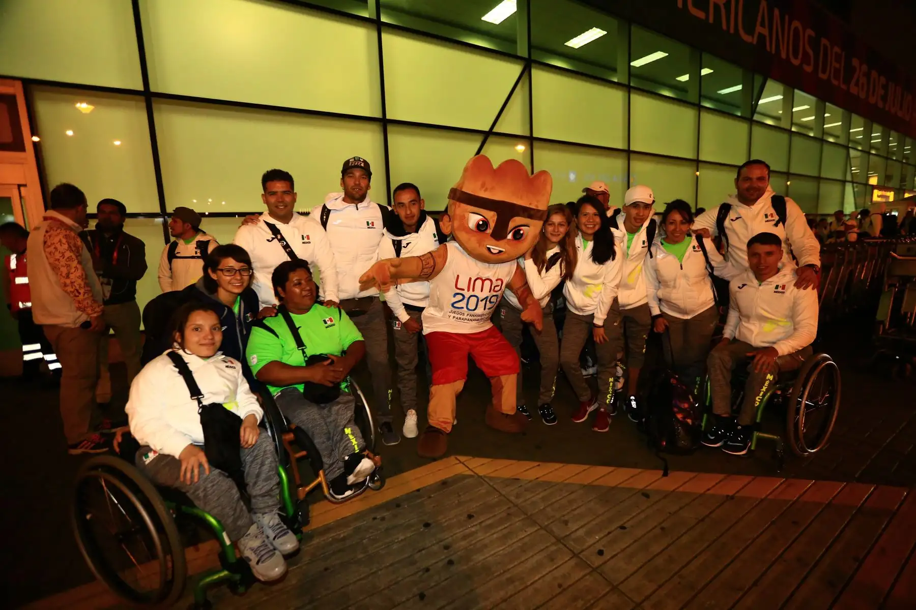 Reciben a delegación de México que llega para los Parapanamericanos  Lima 2019 al ritmo de música peruana .Foto: ANDINA/Pedro Cardenas