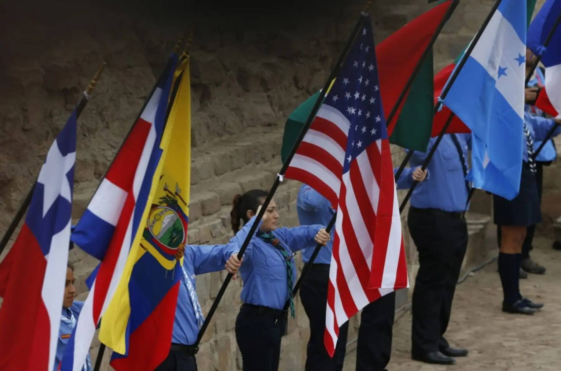 Ceremonia del encendido de la Antorcha Parapanamericana en el templo de Pachacámac. Foto: ANDINA/ Renato Pajuelo
