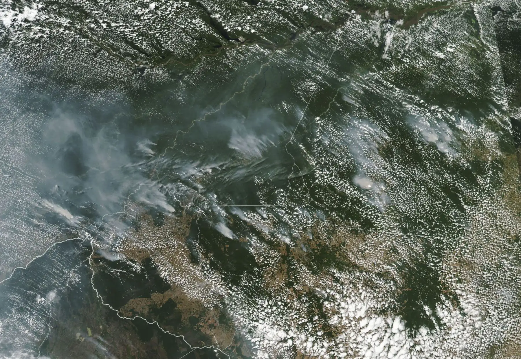 Vientos fuertes y ausencia de lluvias en Madre de Dios favorecerán propagación del humo del incendio forestal que se registra en Brasil. AFP