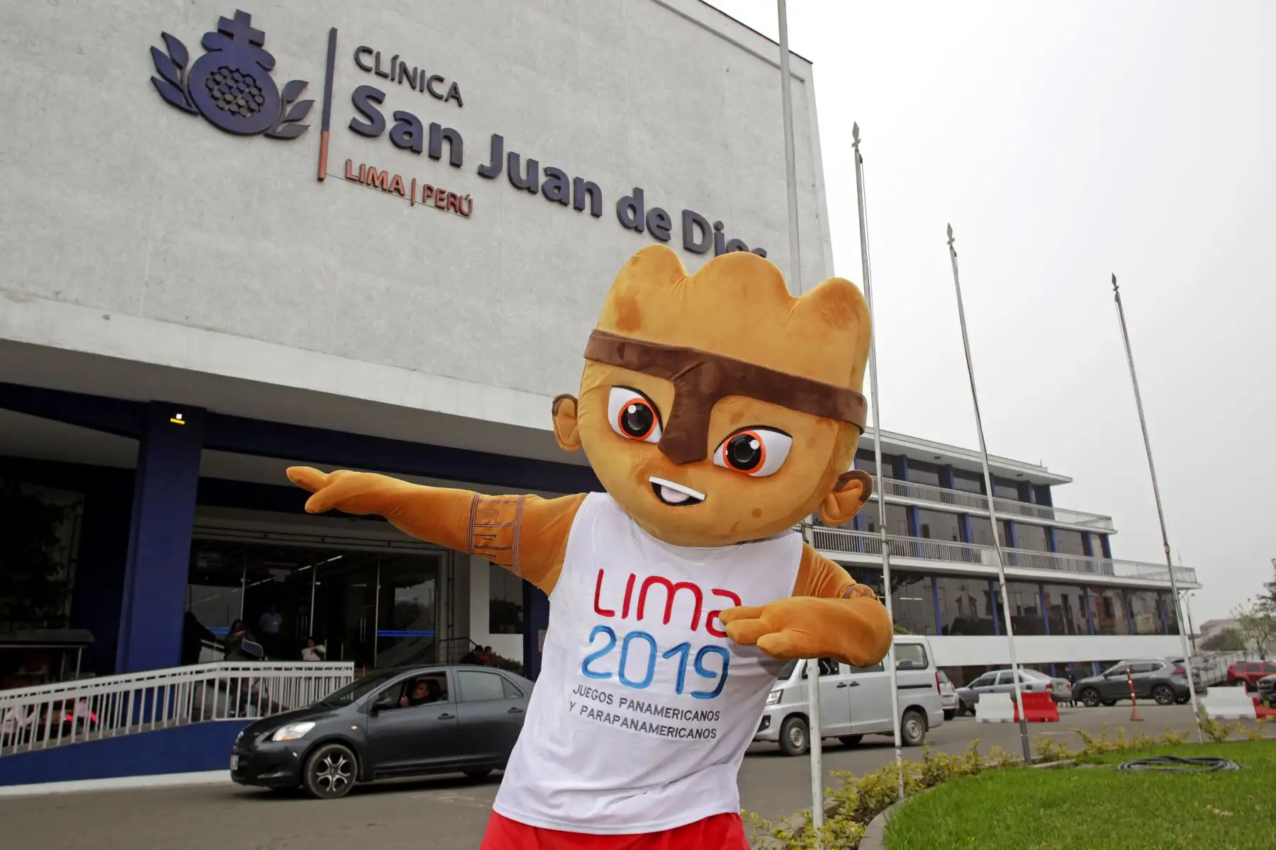 Milco la mascota oficial de los Juegos Parapanamericanos Lima 2019, visito a los niños del Hospital  San Juan de Dios. Foto:ANDINA/ LIMA 2019