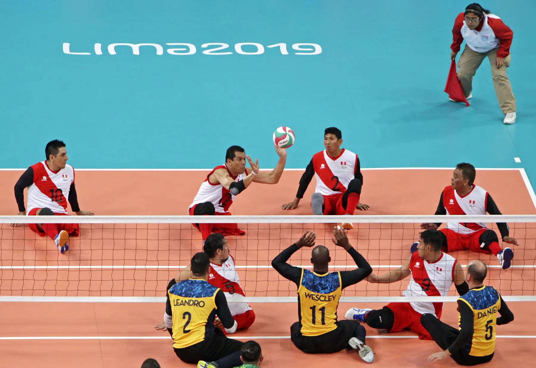 Perú y Brasil se enfrentan en Voleibol Sentado masculino por los Juegos Parapanamericanos. Foto: ANDINA/ Lima 2019