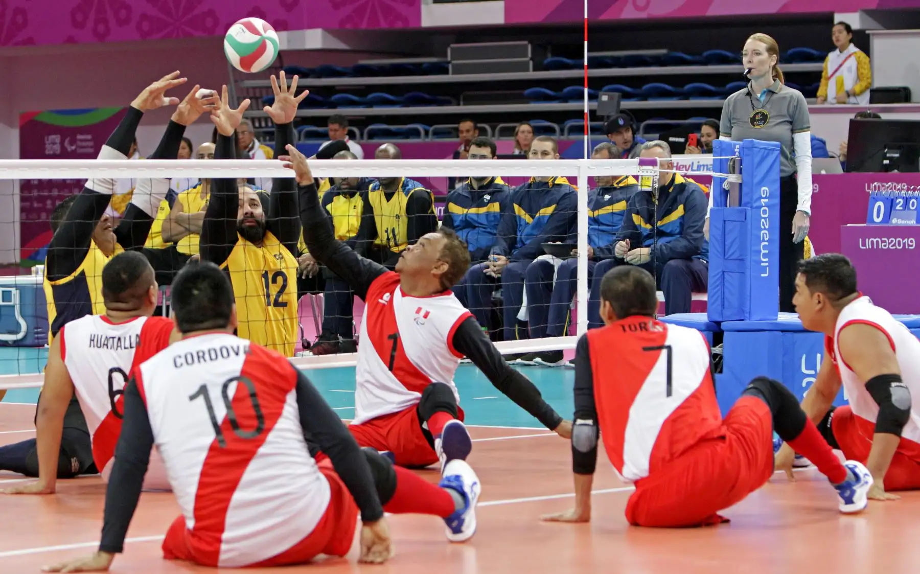 Perú y Brasil se enfrentan en Voleibol Sentado masculino por los Juegos Parapanamericanos. Foto: ANDINA/ Lima 2019