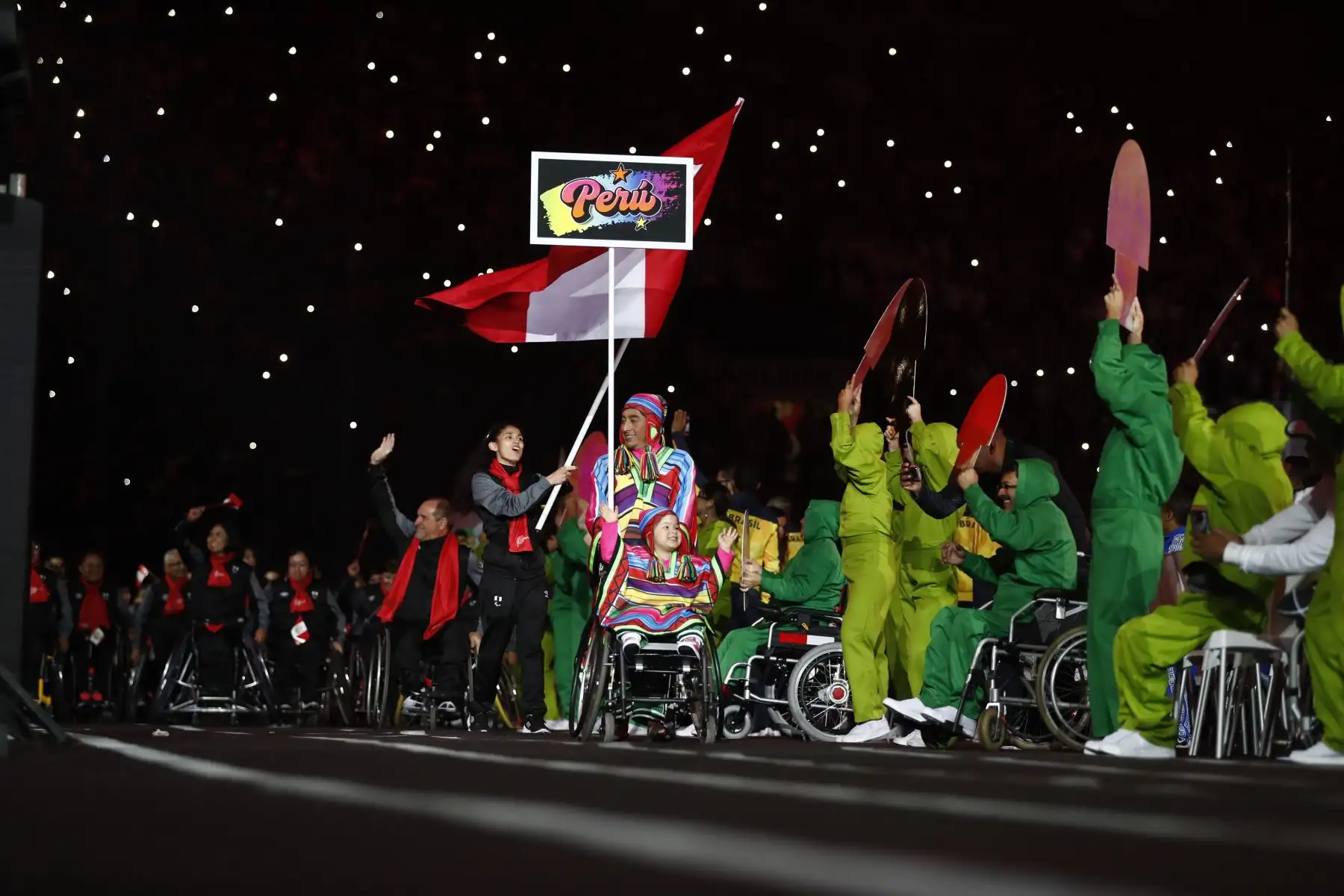 Desfile de las delegaciones de paradeportistas de las Américas hicieron su paso por el escenario principal. En total, 1,800 atletas de 30 países competirán en 17 paradeportes. Foto: ANDINA/ LIMA 2019