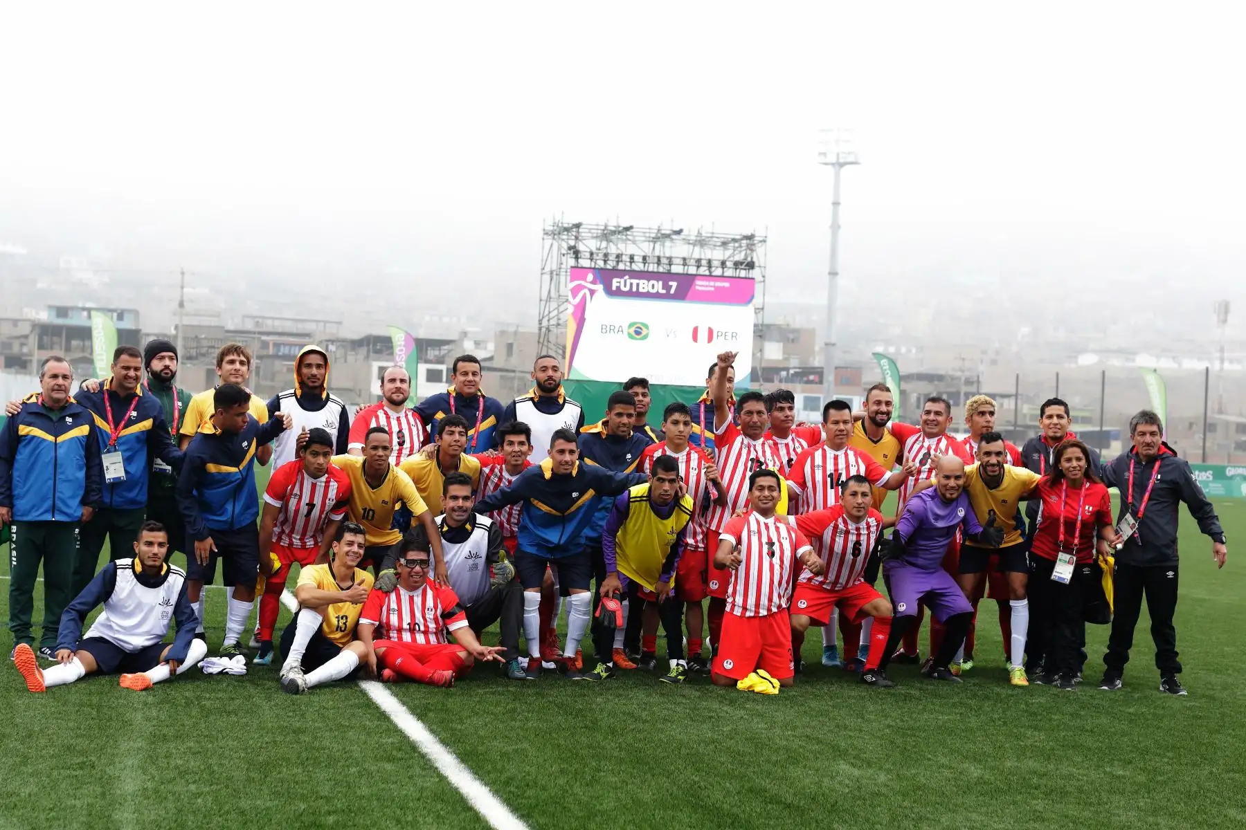 Perú se enfrenta a Brasil en Futbol 7 por los Juegos Parapanamericanos Lima 2019.
Foto:Lima 2019
