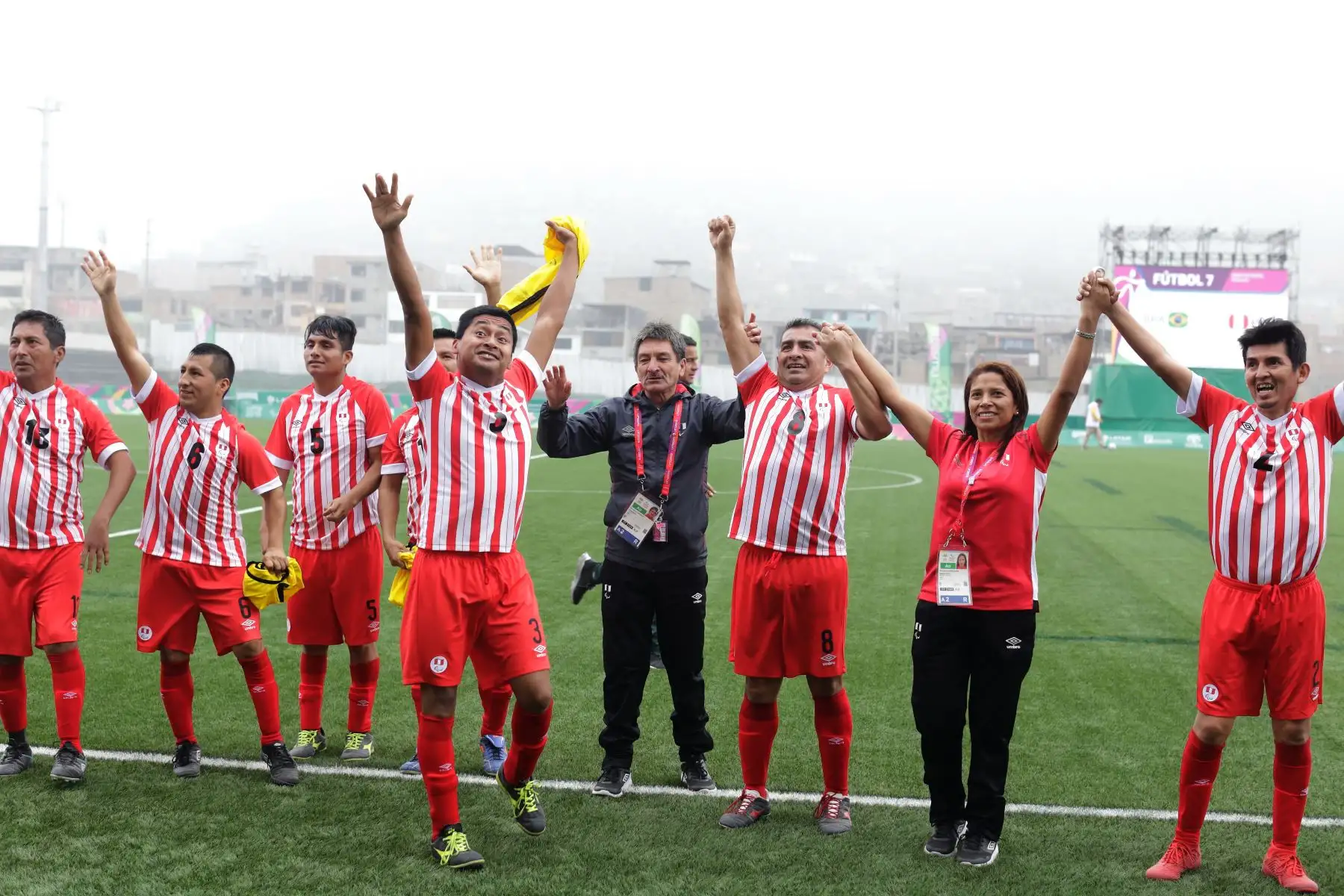 Perú se enfrenta a Brasil en Futbol 7 por los Juegos Parapanamericanos Lima 2019.
Foto:Lima 2019