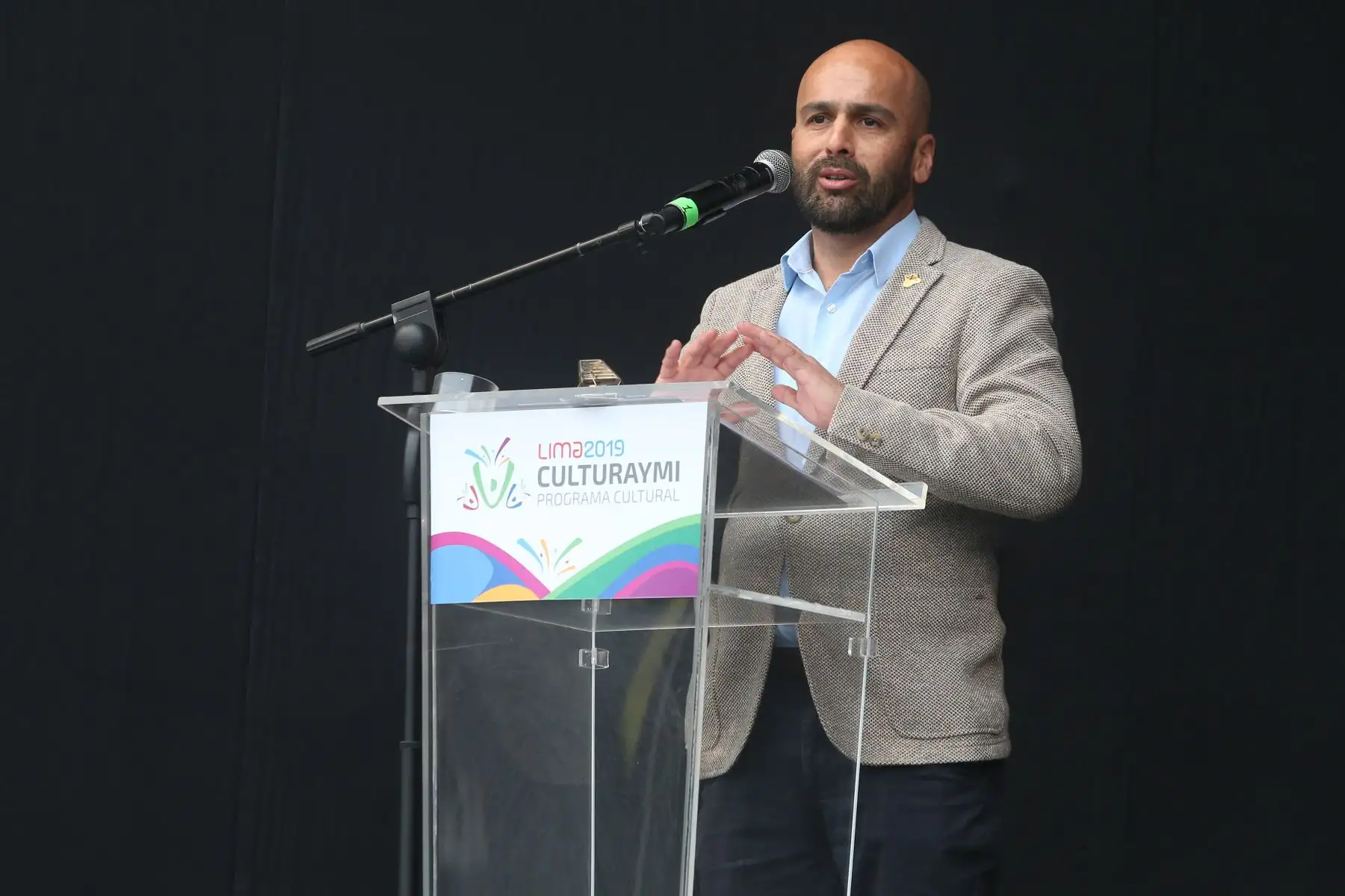 Entrevista al director de Comunicaciones, Comercialización y Mercadotecnia de Lima 2019, Juan Antonio Silva.
Se reinicia el programa cultural Culturaymi Lima 2019, en el marco de los Juegos Parapanamericanos Lima 2019. 
Foto: ANDINA/Eddy Ramos