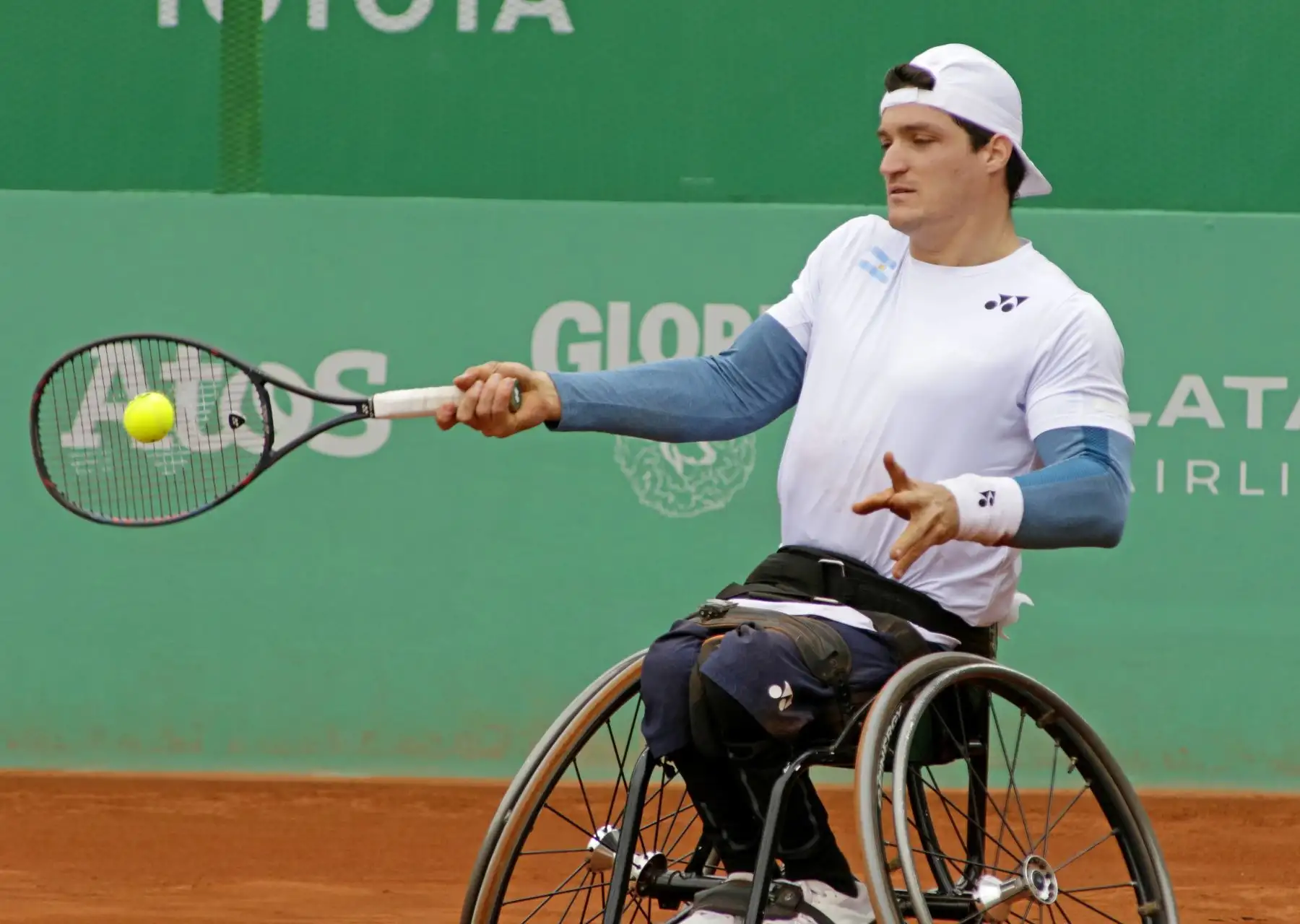 Gustavo Fernández (ARG) se enfrenta a Gustavo Carneiro (BRA) en Tenis en silla de ruedas en los Juegos Parapanamericanos Lima 2019.
Foto: ANDINA/ Lima 2019