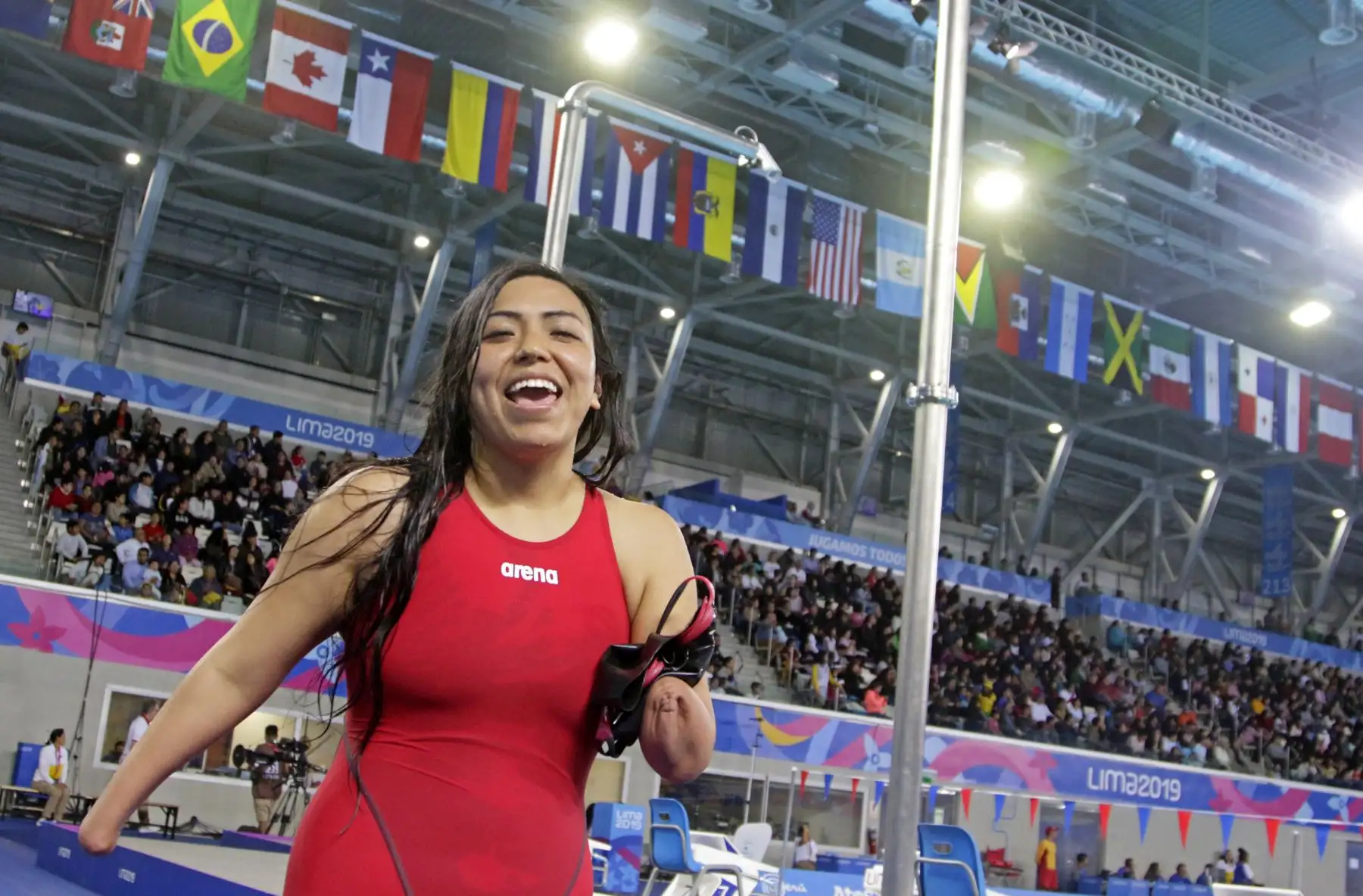 Embajadora de Lima 2019 Dunia Felices participa en la final de los 50m libre de los Juegos Parapanamericanos.
Foto: ANDINA/ Lima 2019
