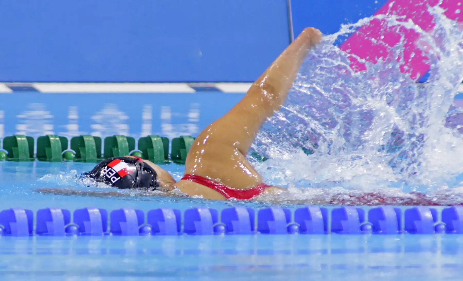 Embajadora de Lima 2019 Dunia Felices participa en la final de los 50m libre de los Juegos Parapanamericanos.
Foto: ANDINA/ Lima 2019