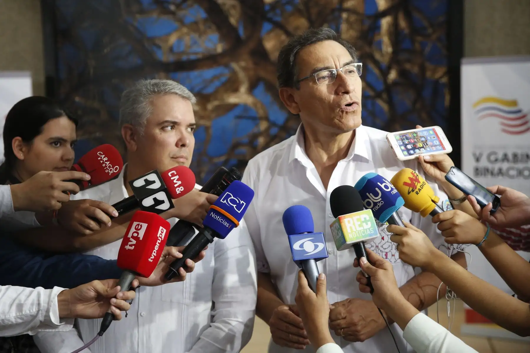 Presidentes Martín Vizcarra e Iván Duque reunidos en el V Gabinete Binacional Perú - Colombia. Foto: ANDINA/Renato Pajuelo