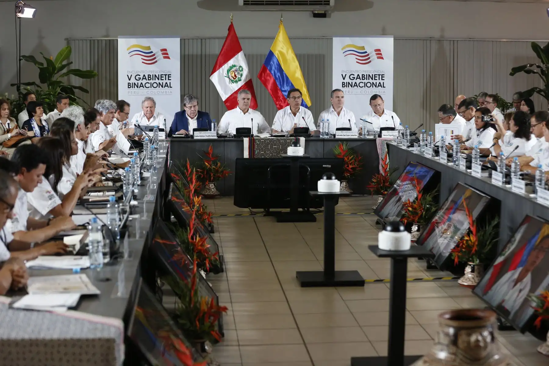 Presidentes Martín Vizcarra e Iván Duque reunidos en el V Gabinete Binacional Perú - Colombia. Foto: ANDINA/Renato Pajuelo