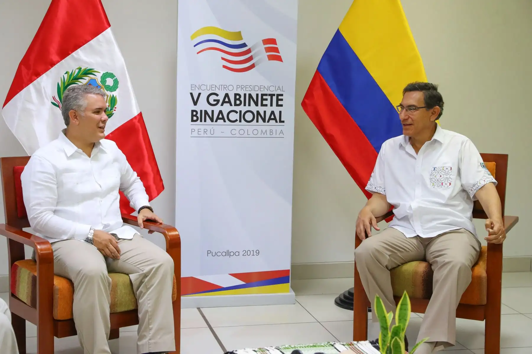 Presidentes Martín Vizcarra e Iván Duque reunidos en el V Gabinete Binacional Perú - Colombia. Foto: ANDINA/Prensa Presidencia