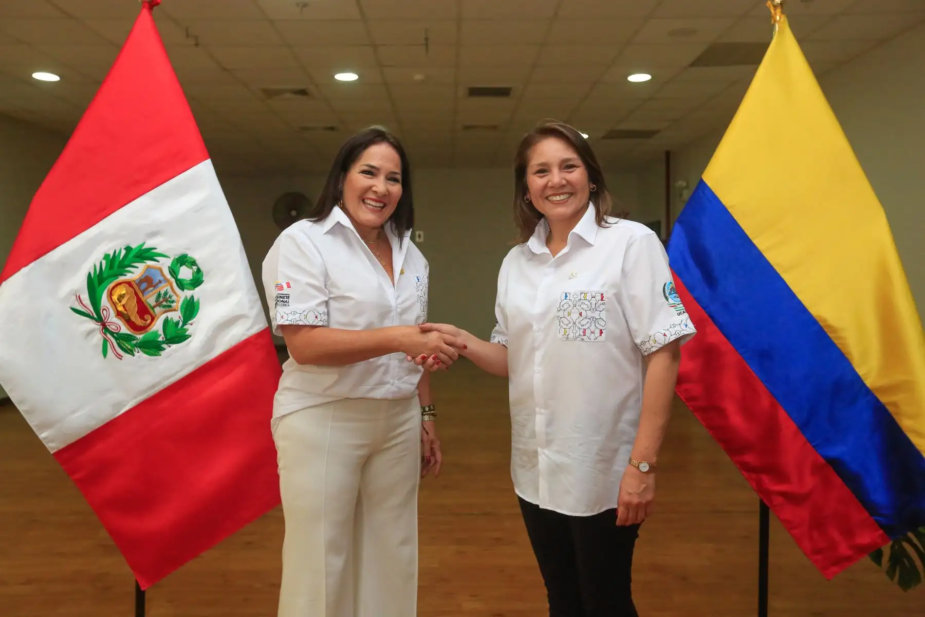 Ministra de Desarrollo e Inclusión Social, Paola Bustamante se reúne con su homologa durante el  V Gabinete Binacional Perú - Colombia. Foto: ANDINA/Prensa Presidencia