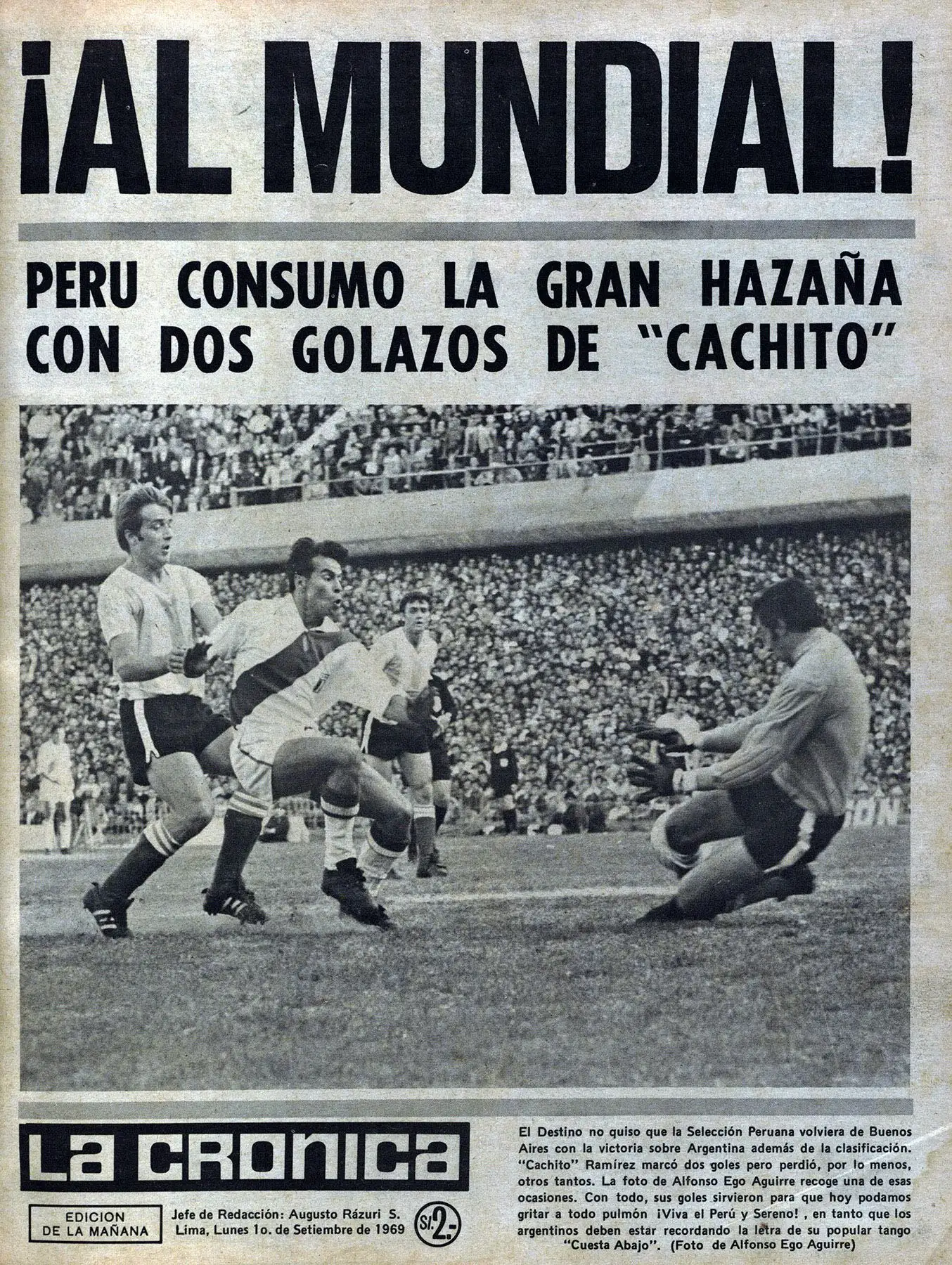 Recuerdos de la clasificación peruana al Mundial Mexico 70. Foto: ANDINA/archivo