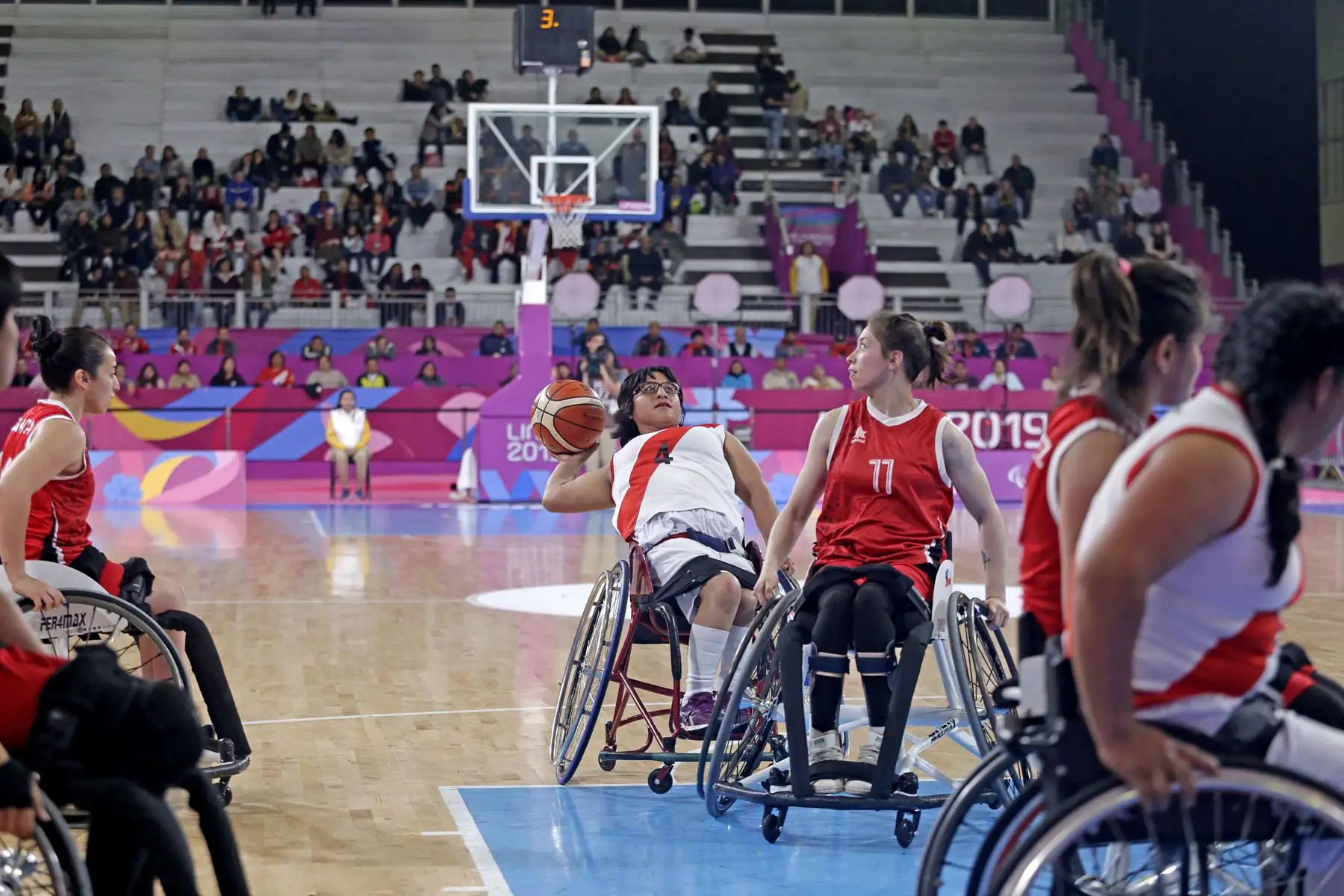 Perú luchó hasta el final contra Chile en Baloncesto de silla sentado femenino. Foto: ANDINA/ Lima 2019