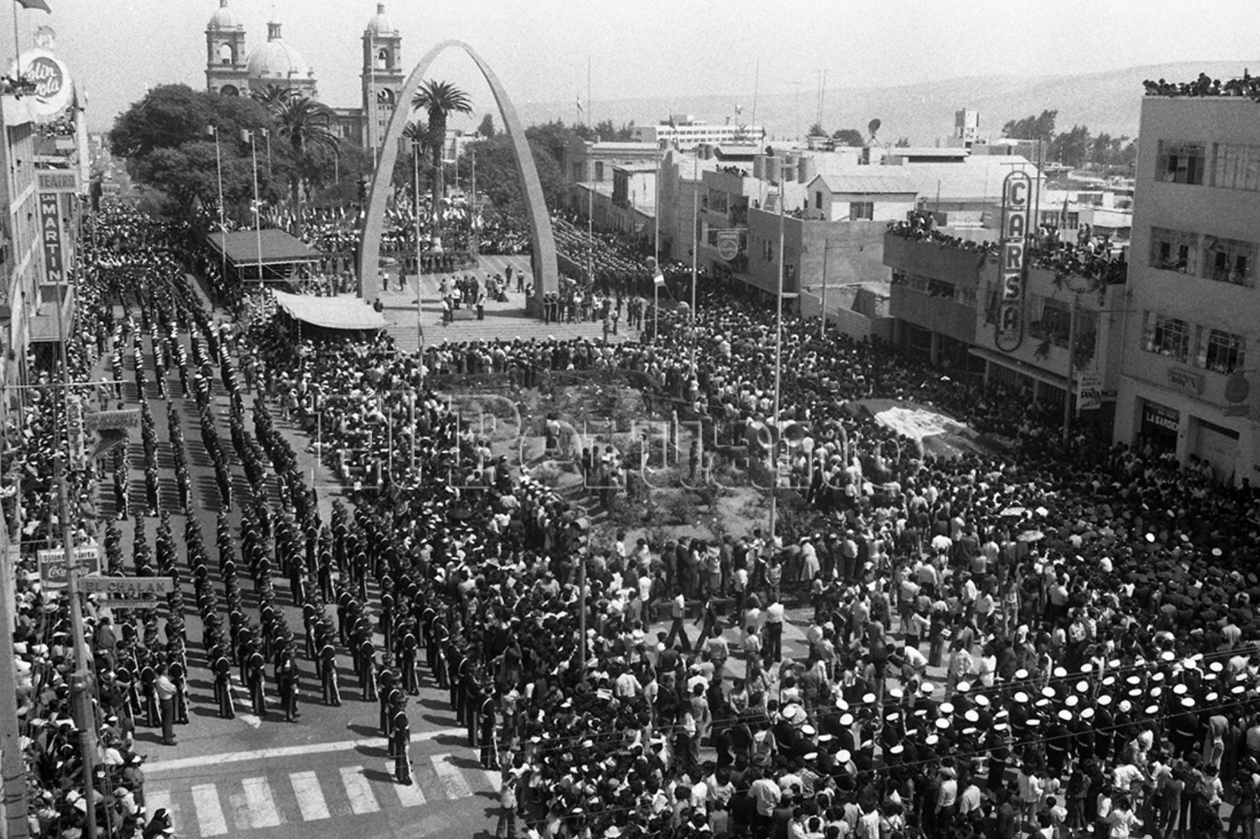 Tacna - 28 agosto 1979 / Conmemoración del 50 aniversario de la reincorporación de Tacna al territorio nacional. ANDINA