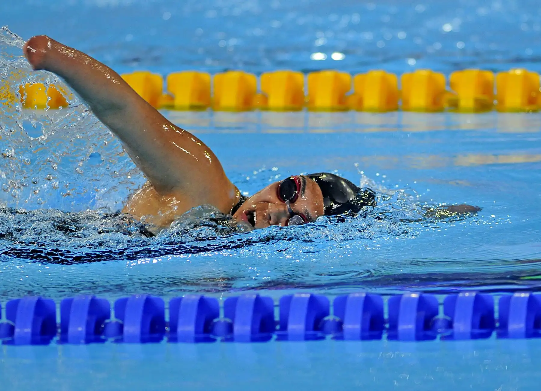 Dunia Felices clasificó en Natación de los Parapanamericanos con asistencia de diferentes colegios de Lima. Foto: ANDINA/ Lima 2019