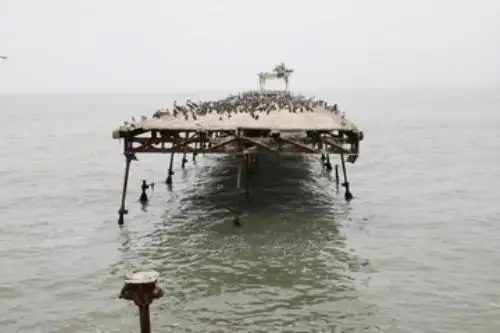 Parte del muelle fiscal de Pisco, afectado por el fuerte oleaje. Foto: ANDINA/difusión.