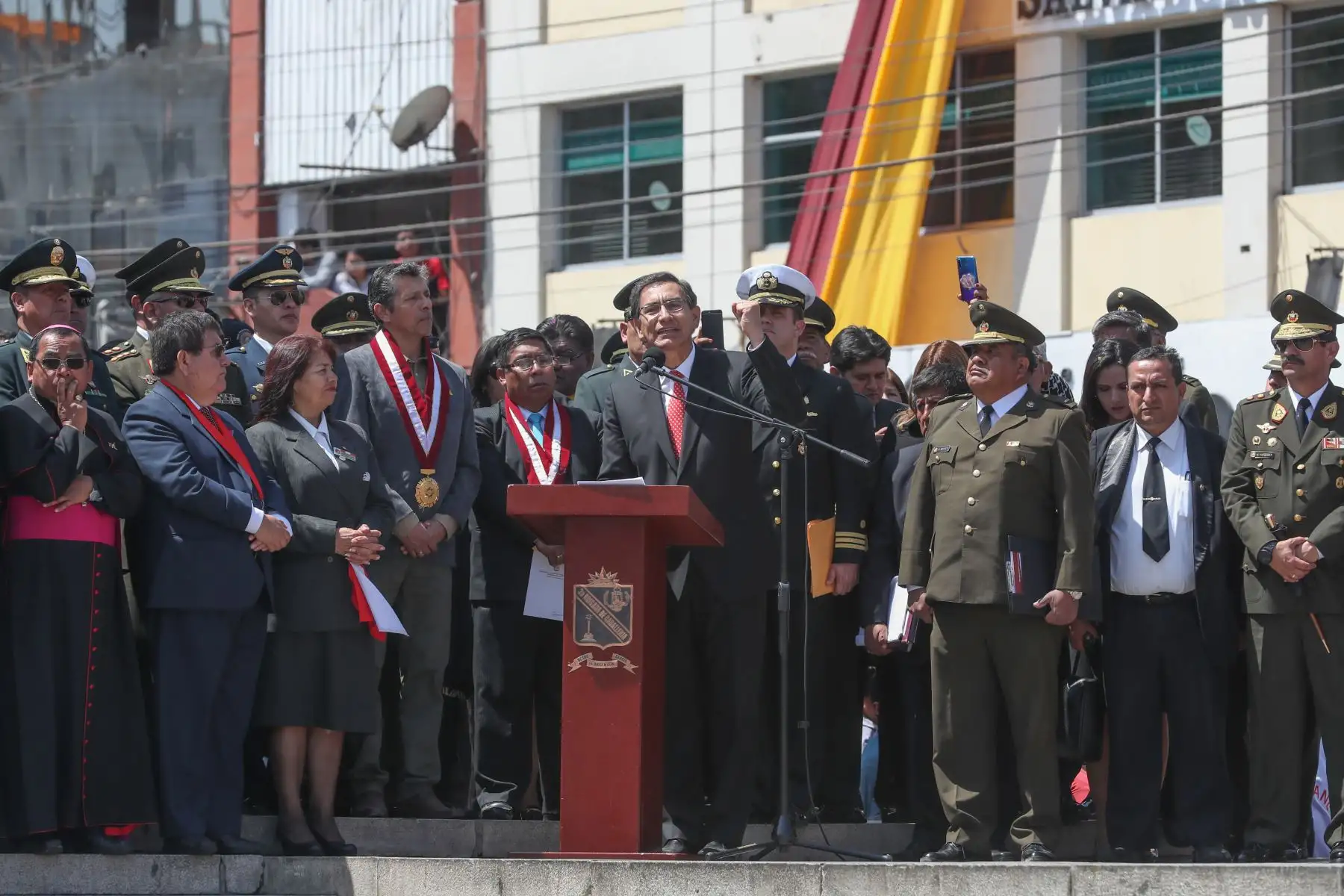 Presidente Vizcarra y ministros de Estado participan en la ceremonia por el 90 aniversario de la reincorporación de Tacna a la heredad nacional. Foto: ANDINA/MINDEF