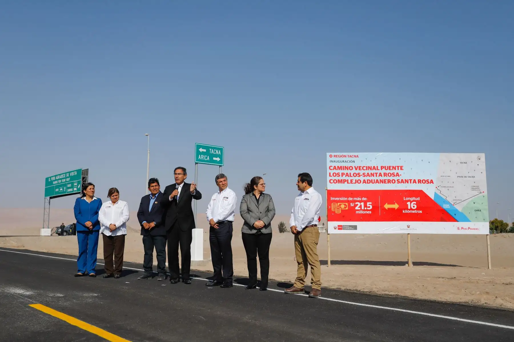Presidente Vizcarra inaugura camino vecinal Puente Los Palos-Santa Rosa-Complejo Aduanero Santa Rosa. Foto: ANDINA/Prensa Presidencia