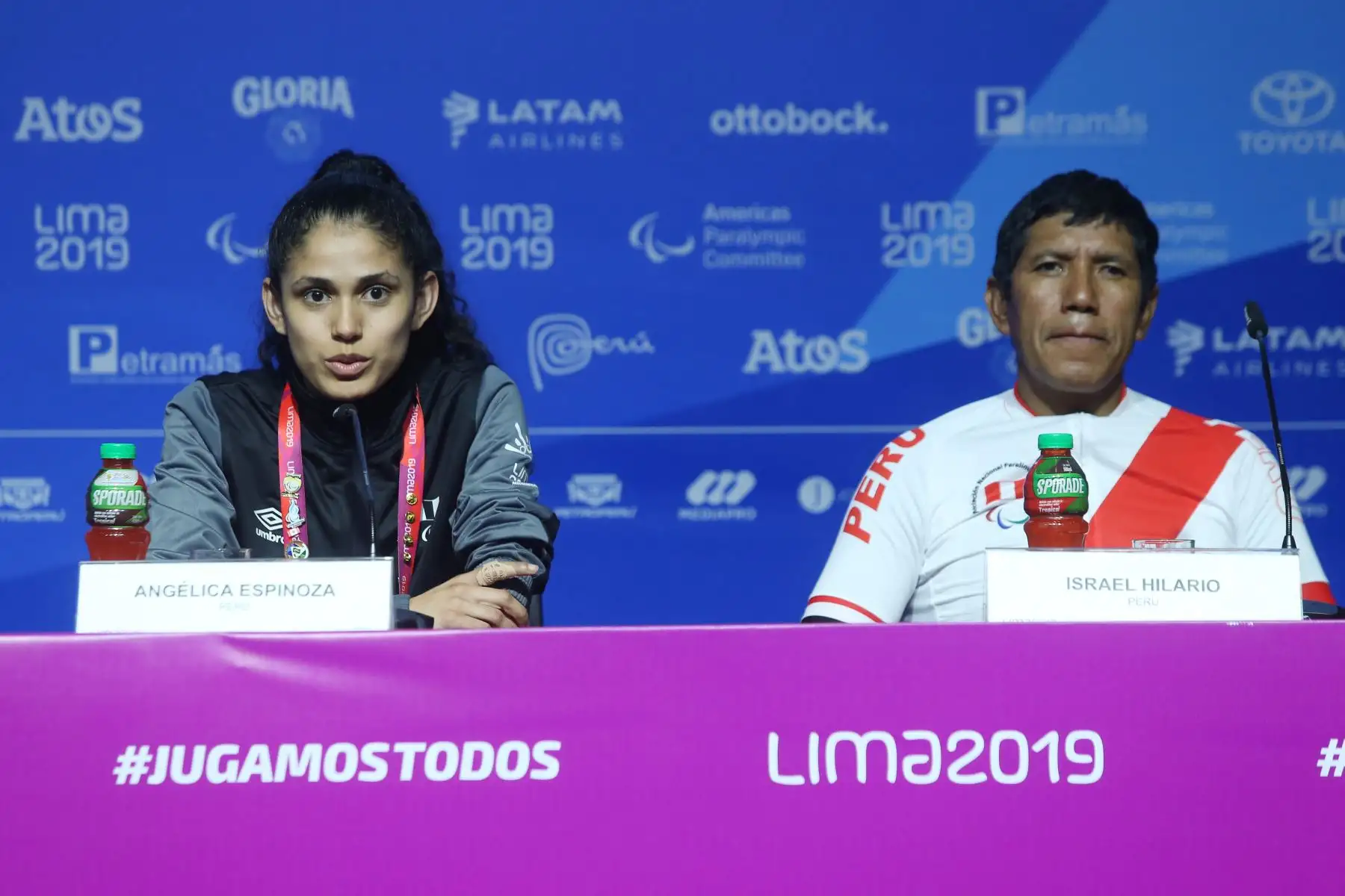 Conferencia de prensa sobre el cierre de la competencia de los Juegos Parapanamericanos Lima 2019, participan los atletas  Israel Hilario ,  ganador el oro en Para Ciclismo y  Angélica Espinoza , ganadora en oro en  Taekwondo.
Foto: ANDINA/Eddy Ramos