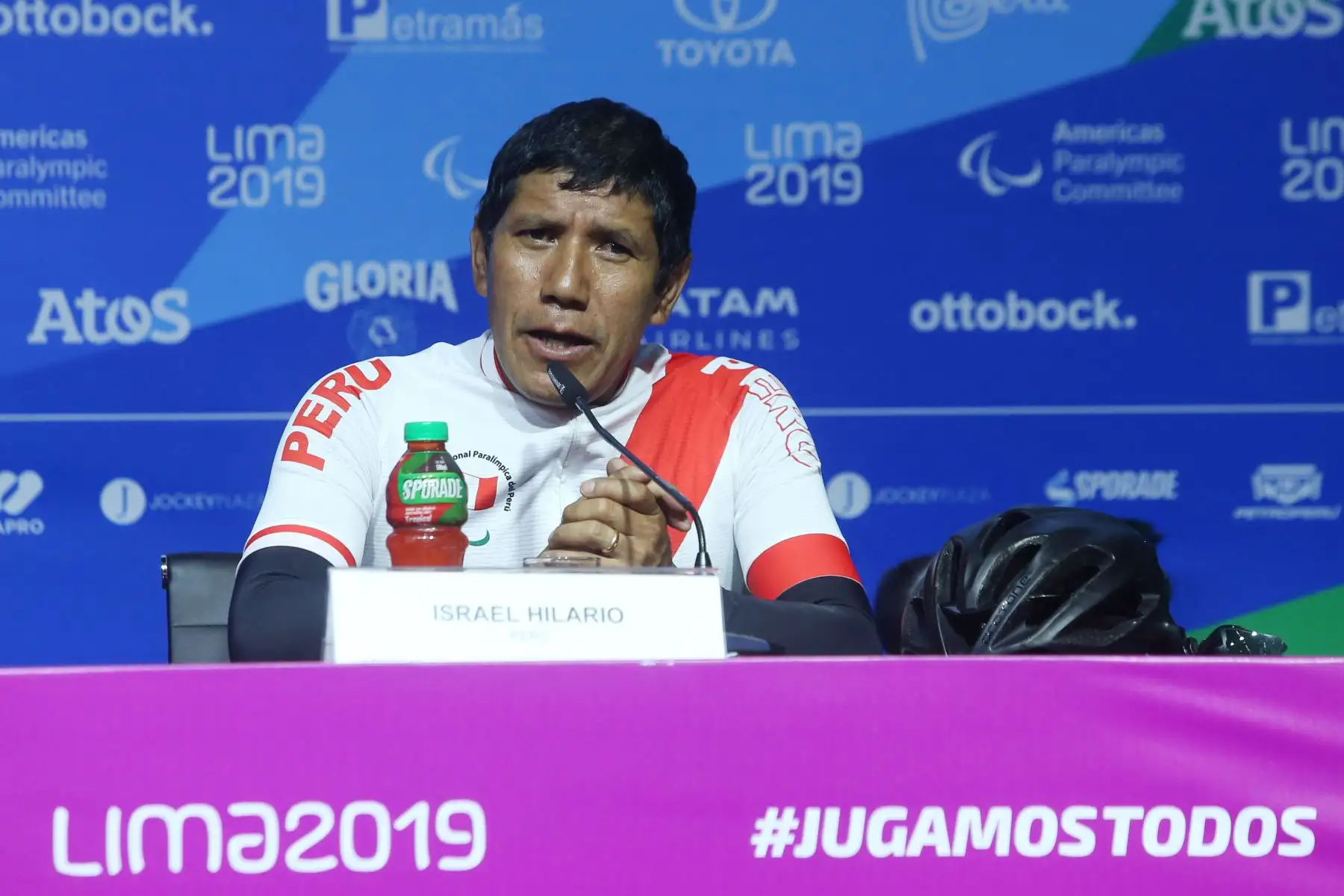 Conferencia de prensa sobre el cierre de la competencia de los Juegos Parapanamericanos Lima 2019.Participa el  atleta  Israel Hilario ,  ganador el oro en Para Ciclismo.
Foto: ANDINA/Eddy Ramos