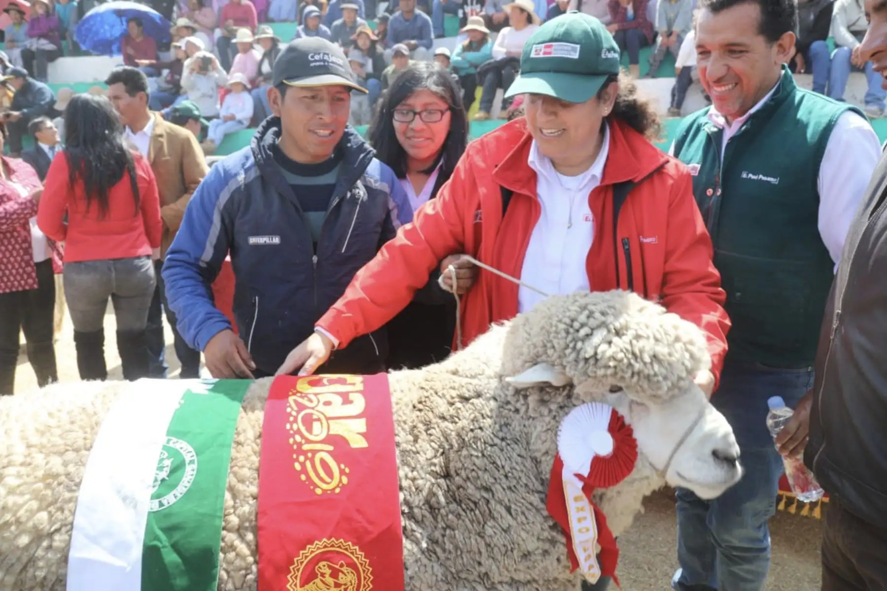 Ministra de Agricultura, Fabiola Muñoz, en compañía de alcaldes, criadores y habitantes de la provincia Melgar en Puno , participan de la ceremonia de clausura  de la V Feria Internacional Agropecuaria y XLI Exposición Ganadera Nacional EXPO MELGAR 2019.
Foto: MINAGRI