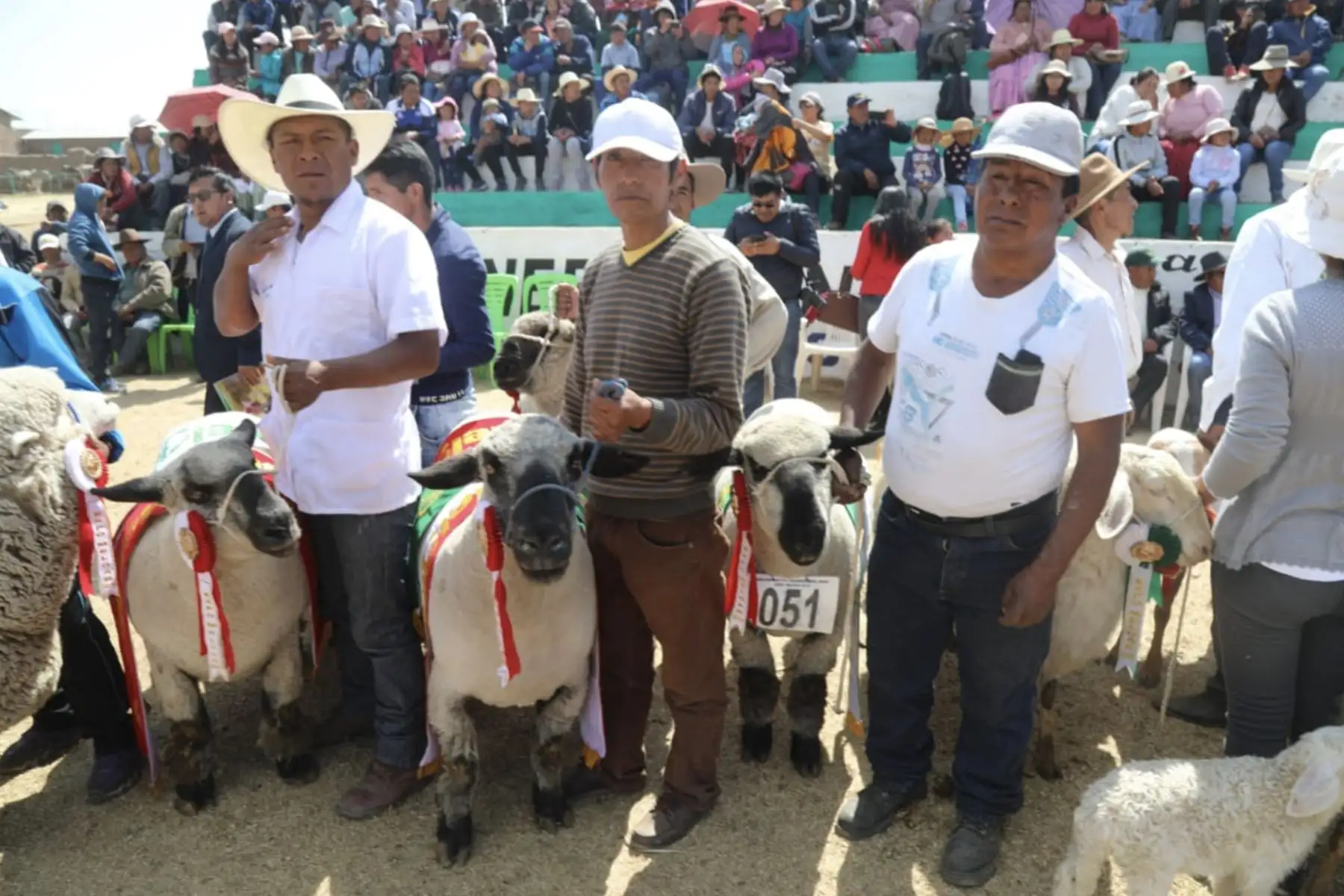 Ministra de Agricultura, Fabiola Muñoz, en compañía de alcaldes, criadores y habitantes de la provincia Melgar en Puno , participan de la ceremonia de clausura  de la V Feria Internacional Agropecuaria y XLI Exposición Ganadera Nacional EXPO MELGAR 2019.
Foto: MINAGRI
