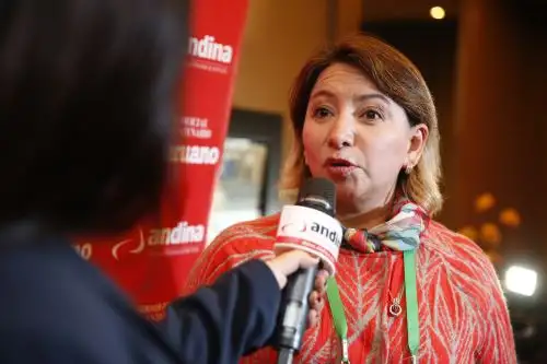 Ministra Rocío Barrios en el Foro por la Competitividad.Foto:  ANDINA/Renato Pajuelo.