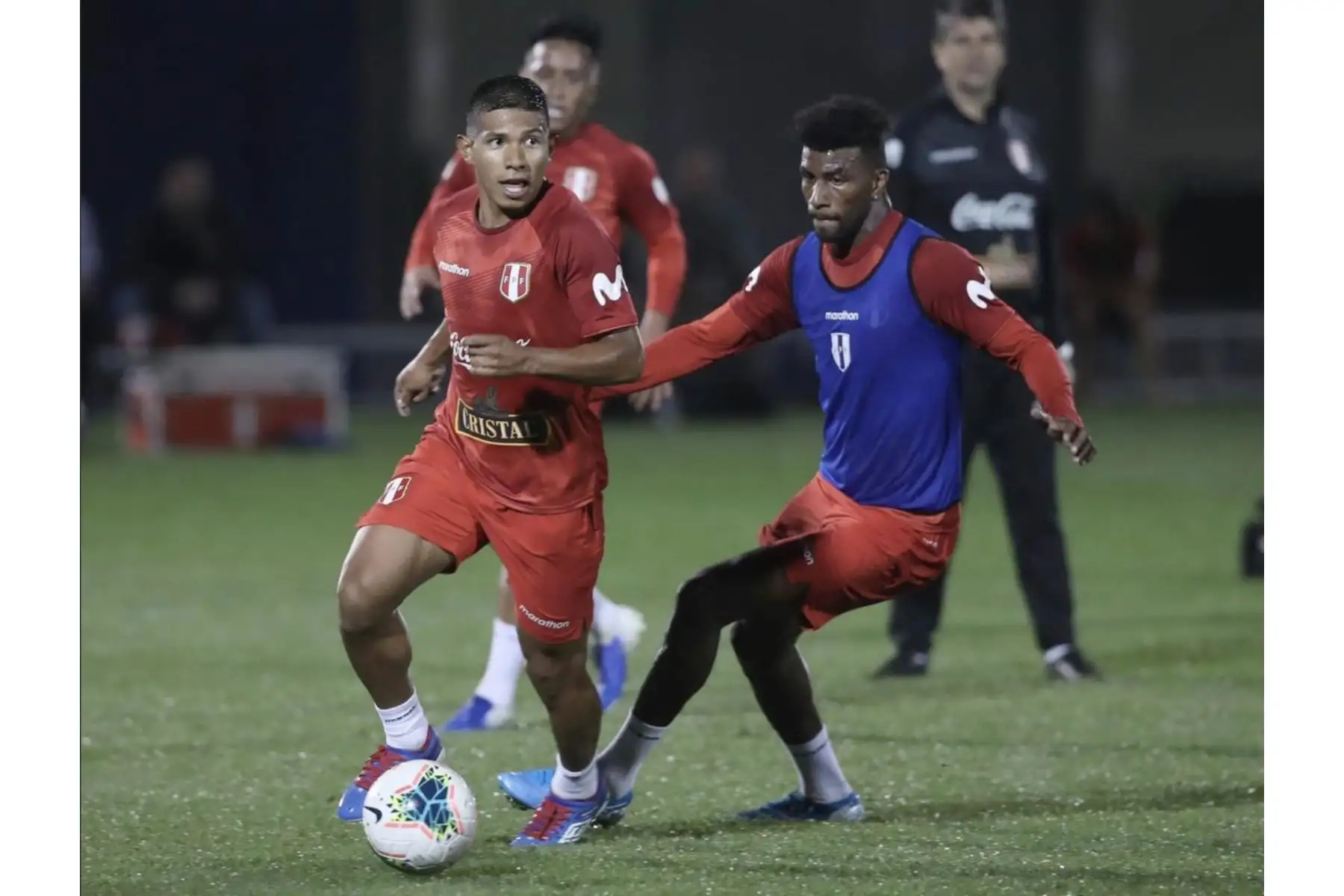Edison Florez entreno en La selección Peruana de futbol, en el Red Bull Practice Facility de New Jersey con miras a sus duelos amistosos ante Ecuador  y Brasil.FotoANDINA/ FPF