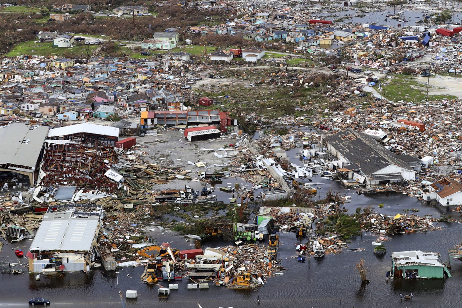 Escombros y destrucción tras el huracán Dorian en la isla Great Abaco en el norte de Bahamas. Foto: AFP