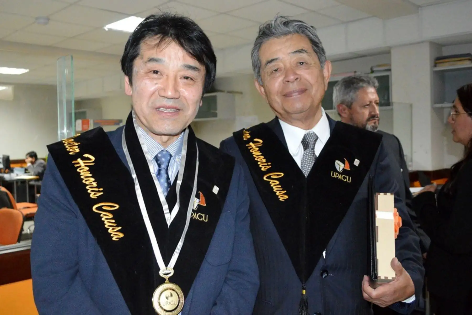 Cajamarca distingue a arqueólogos japoneses Yoshio Onuki y Yuji Seki por su aporte a la cultura e historia de esa región. Foto: Eduard Lozano