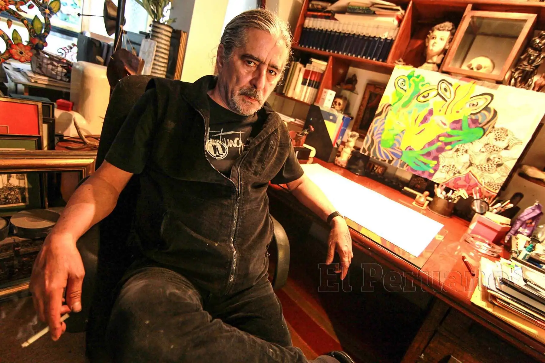 Fotografía tomada el 22 noviembre 2011 / Entrevista al artista plástico José Tola. Foto: ANDINA/ Carlos Lezama