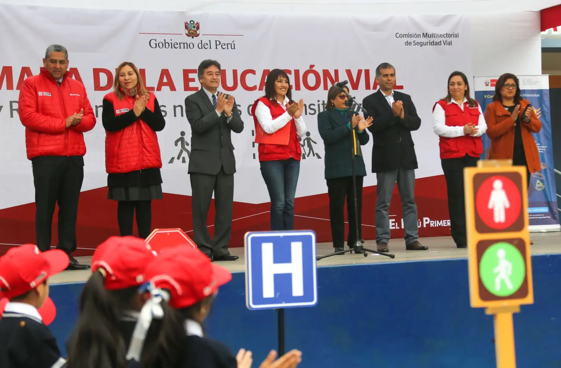 Ministra María Jara participó en el lanzamiento del concurso: “Héroes por la Seguridad Vial 2019”.
Foto: MTC