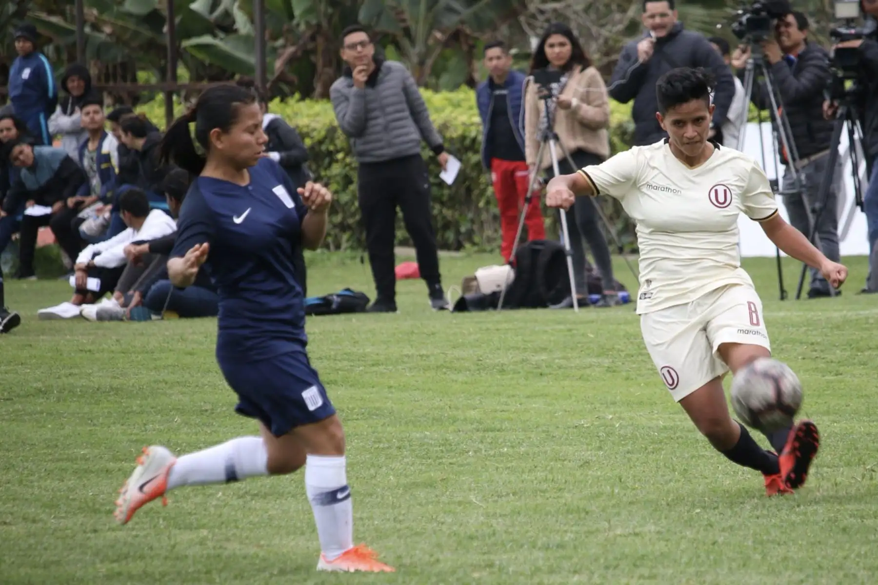 Universitario  derrotó 1 a 0 a Alianza Lima en el clásico del futbol femenino  en Campo Mar.
Foto: ANDINA/Difusión