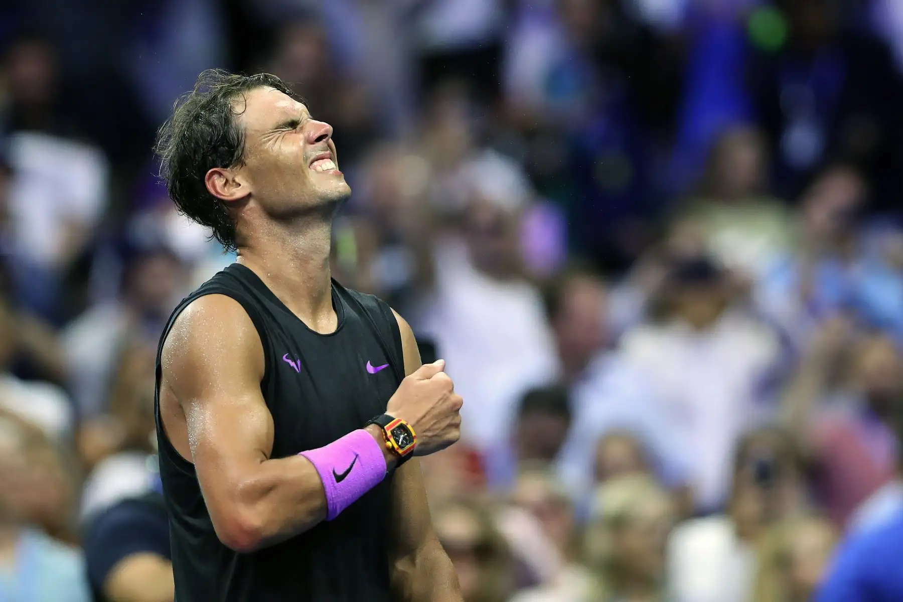 Rafael Nadal de España celebra después de ganar su último partido de individuales masculinos contra Daniil Medvedev de Rusia el día catorce del Abierto de Estados Unidos de 2019 en el Centro Nacional de Tenis Billie Jean King de la USTA el 08 de septiembre de 2019 en el Queens distrito de la ciudad de Nueva York.Foto.AFP