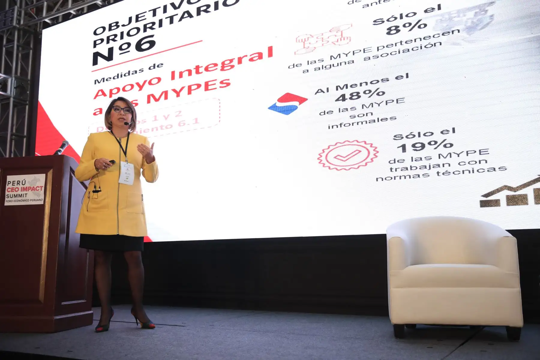 Rocío Barrios, Ministra de la Producción,  durante su exposición en el foro: Perú CEO Impact Summit     


Agencia Andina/Juan Carlos Guzman Negrini