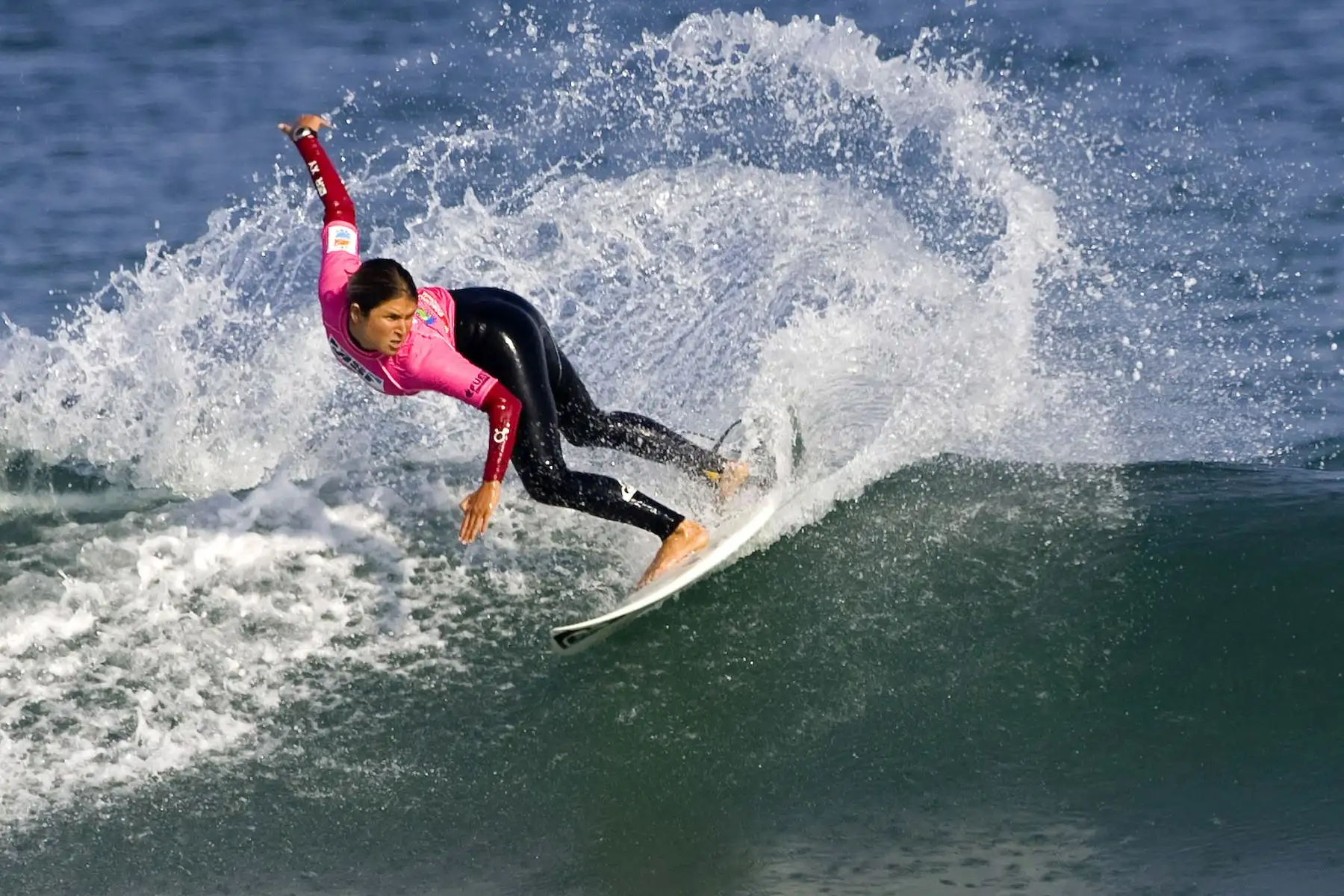 Sofía Mulanovich, durante la competencia en Mancora Peru Classic 2007 Women ASP World Tour. Foto: AFP