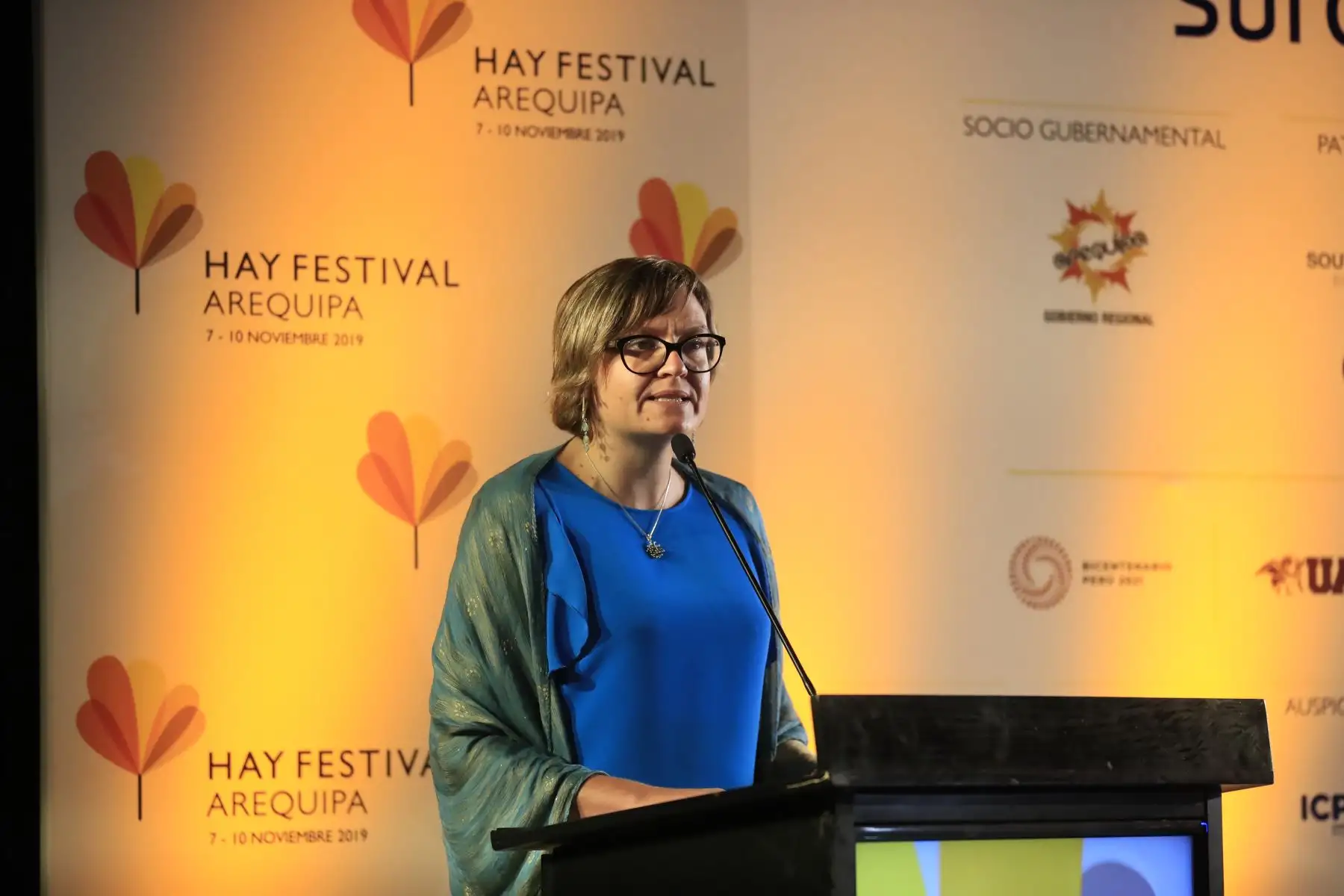 Embajadora Británica, Kate Harrisson, durante el lanzamiento del Hay Festival.

Foto: Andina/Juan Carlos Guzman Negrini