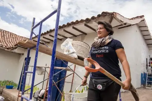 Voluntarios de Telefónica. Foto: ANDINA/Difusión