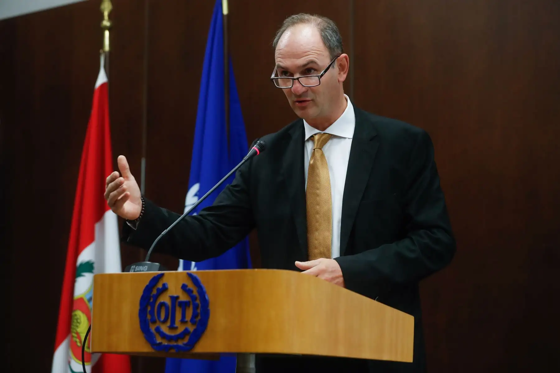 Philippe Vanhynegem, Director de la Oficina de la OIT para los Países Andinos lanzan Alianza 8. 7 hacia un país libre de trabajo infantil y forzoso. Foto: ANDINA/Renato Pajuelo